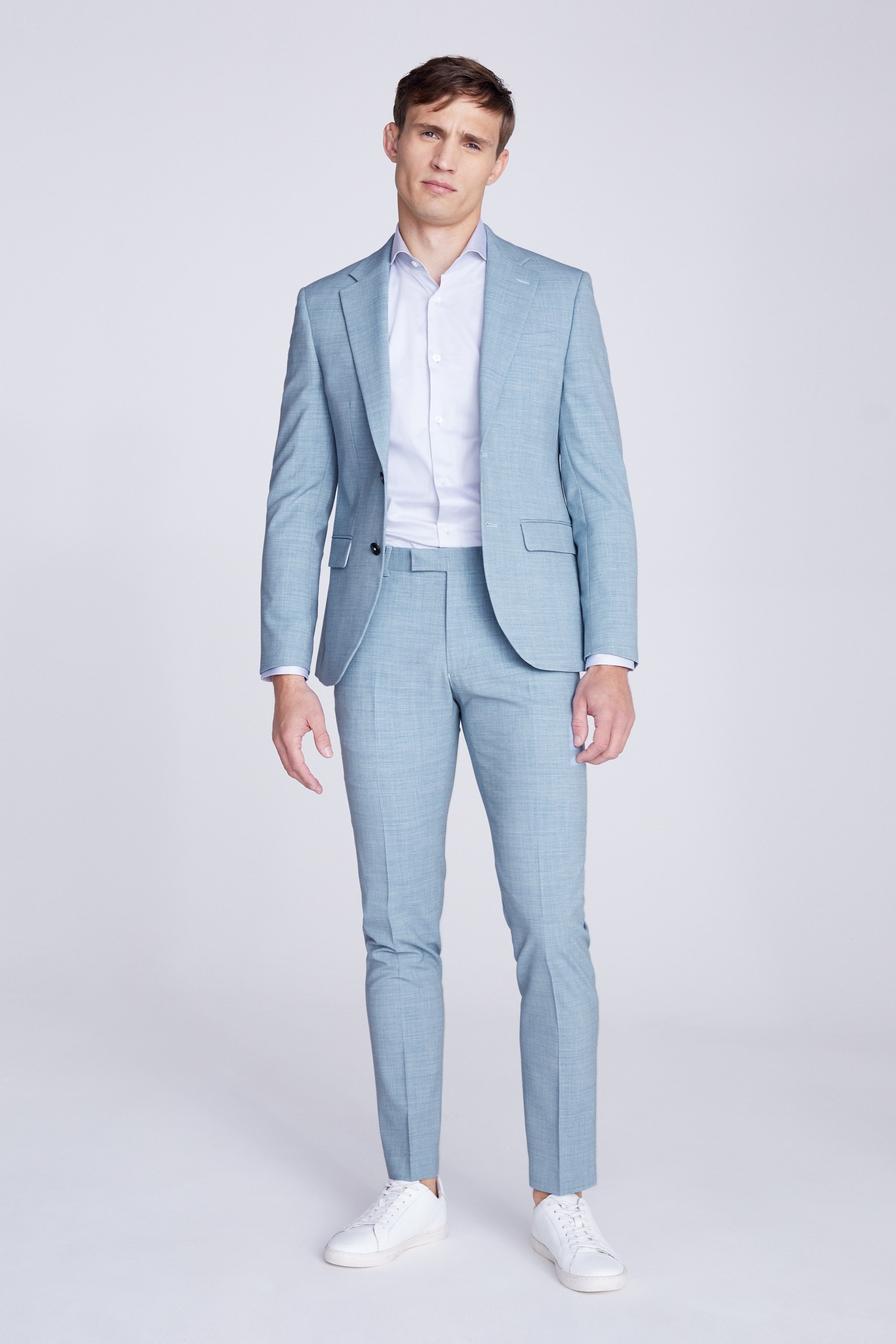 sky blue suit