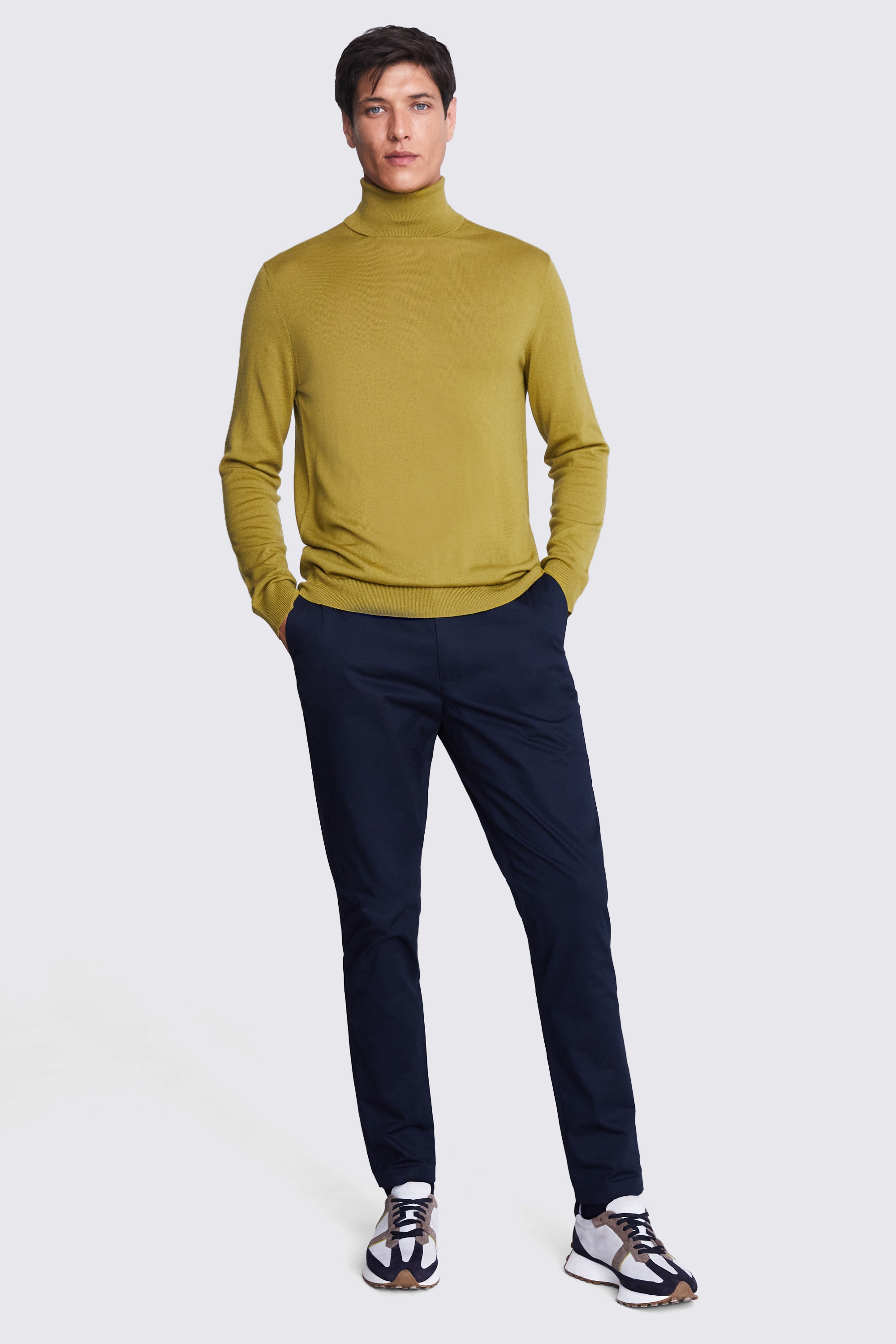 Acid Green Merino Roll-Neck Jumper | Buy Online at Moss