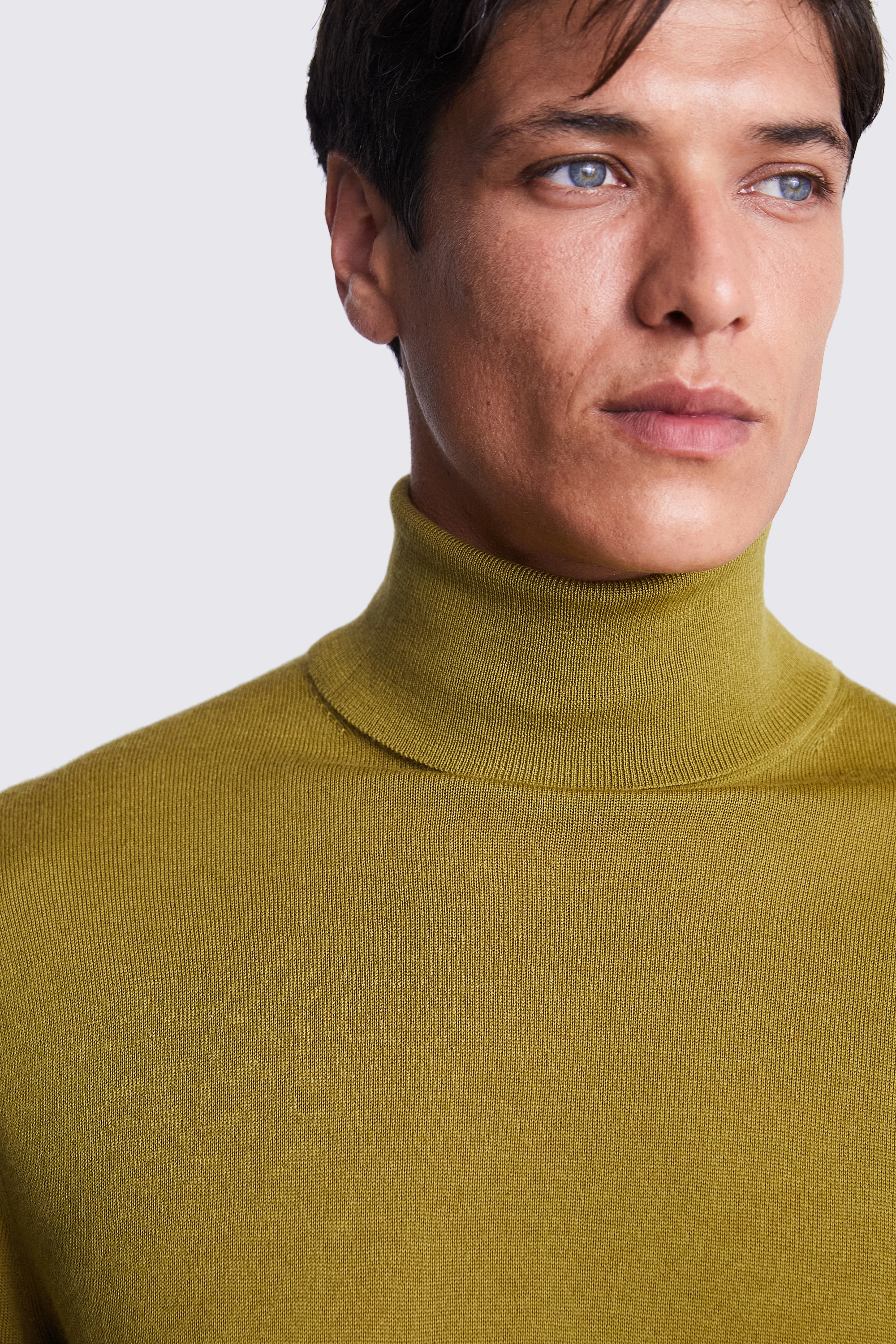 Acid Green Merino Roll-Neck Jumper