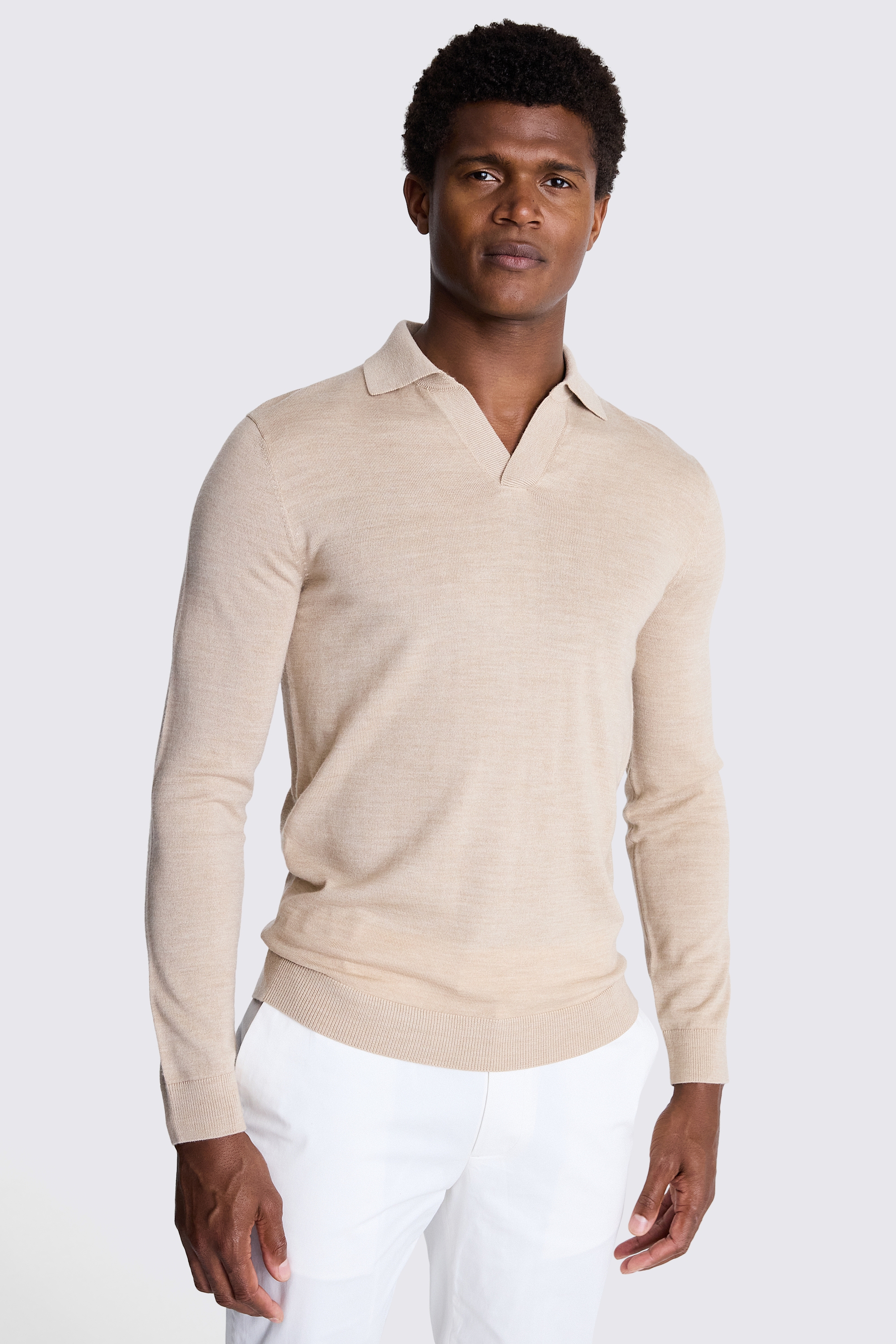 Camel Merino Skipper Polo