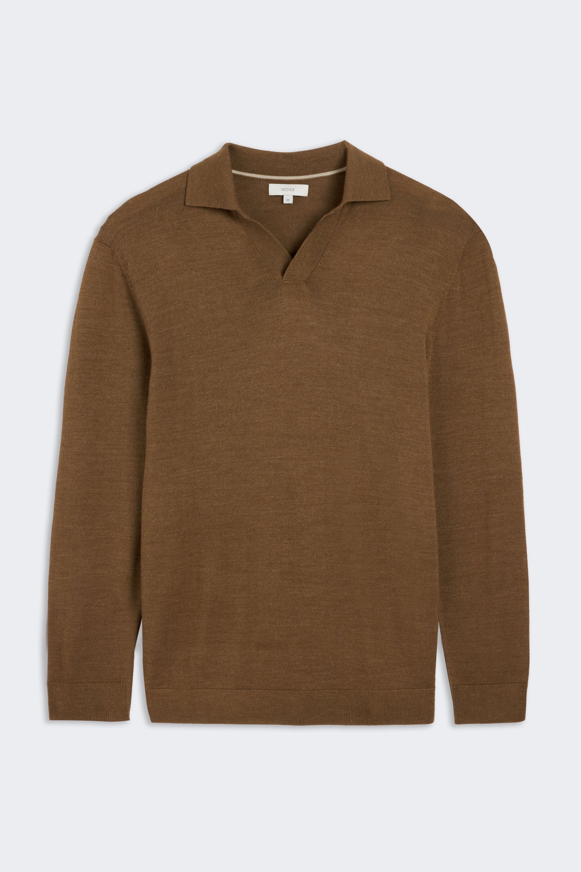 Tobacco Merino-Blend Skipper Polo