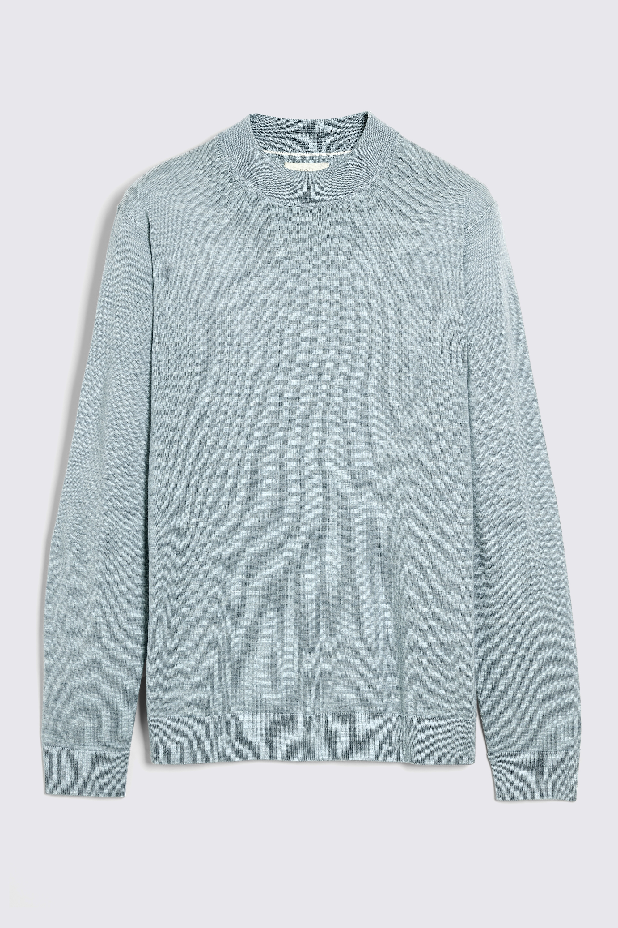Light Teal Merino Mock-Neck Jumper