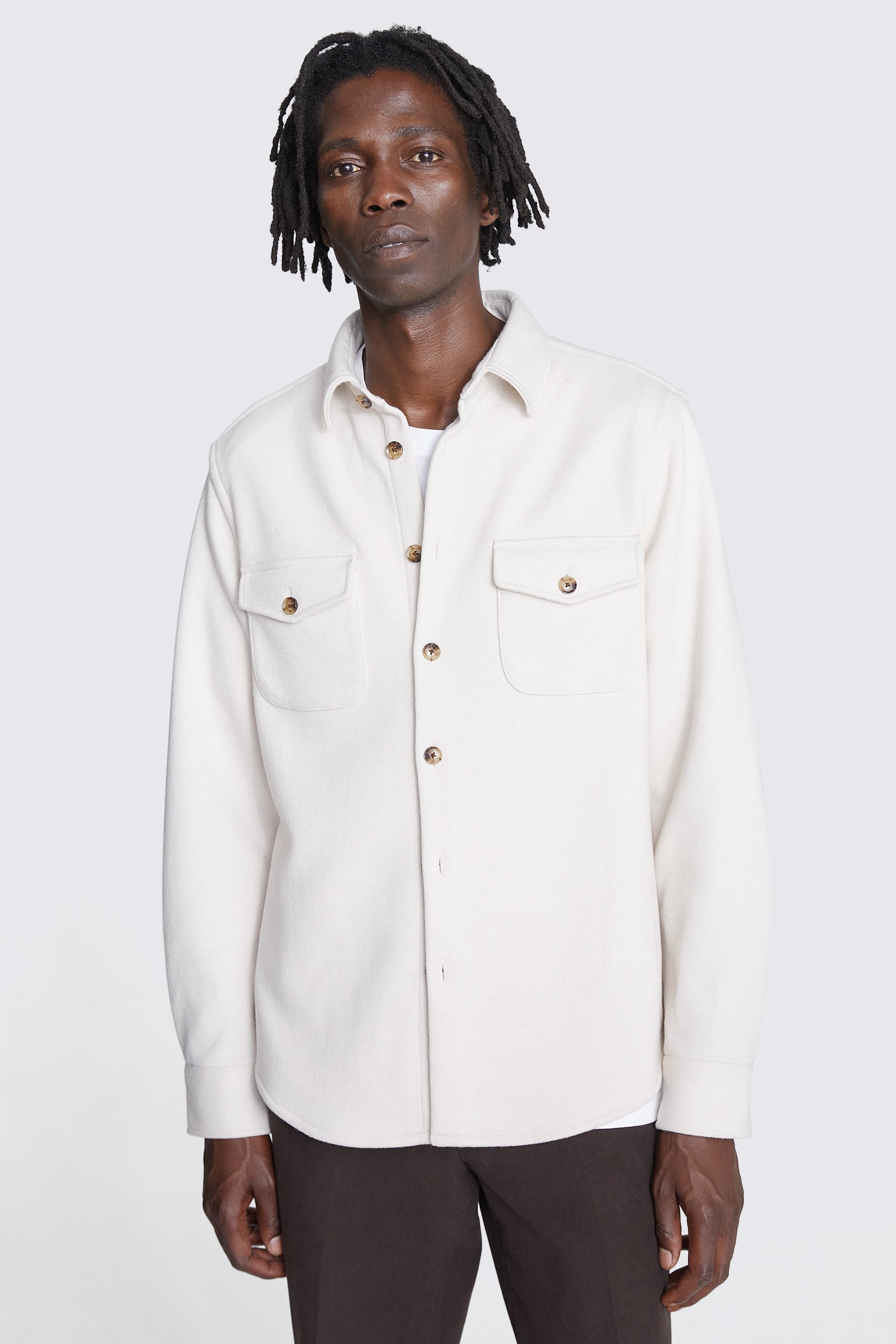 Off White Knitted Overshirt | Buy Online at Moss