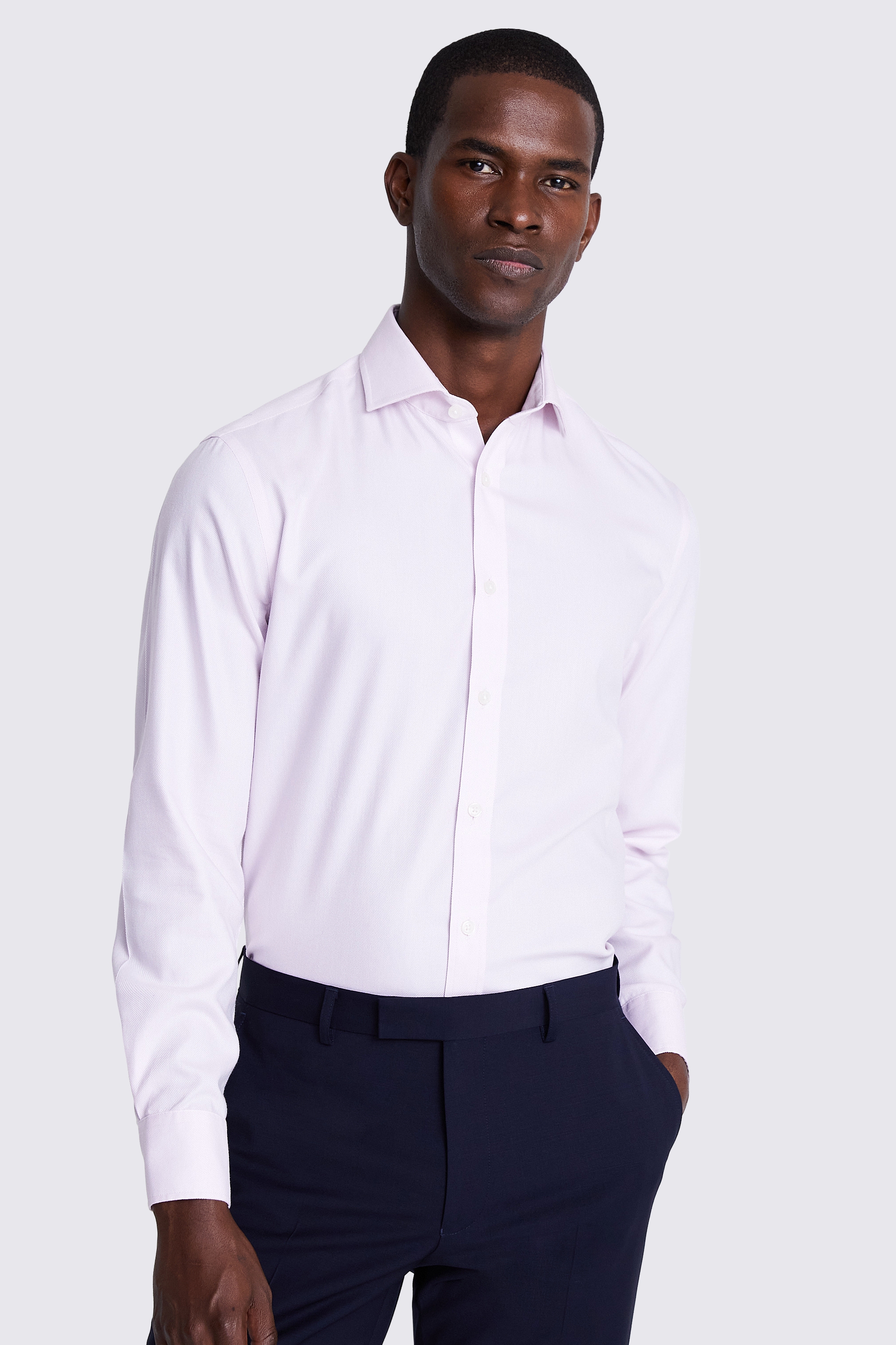 Tailored Fit Pink Royal Oxford Non-Iron Shirt | Buy Online at Moss