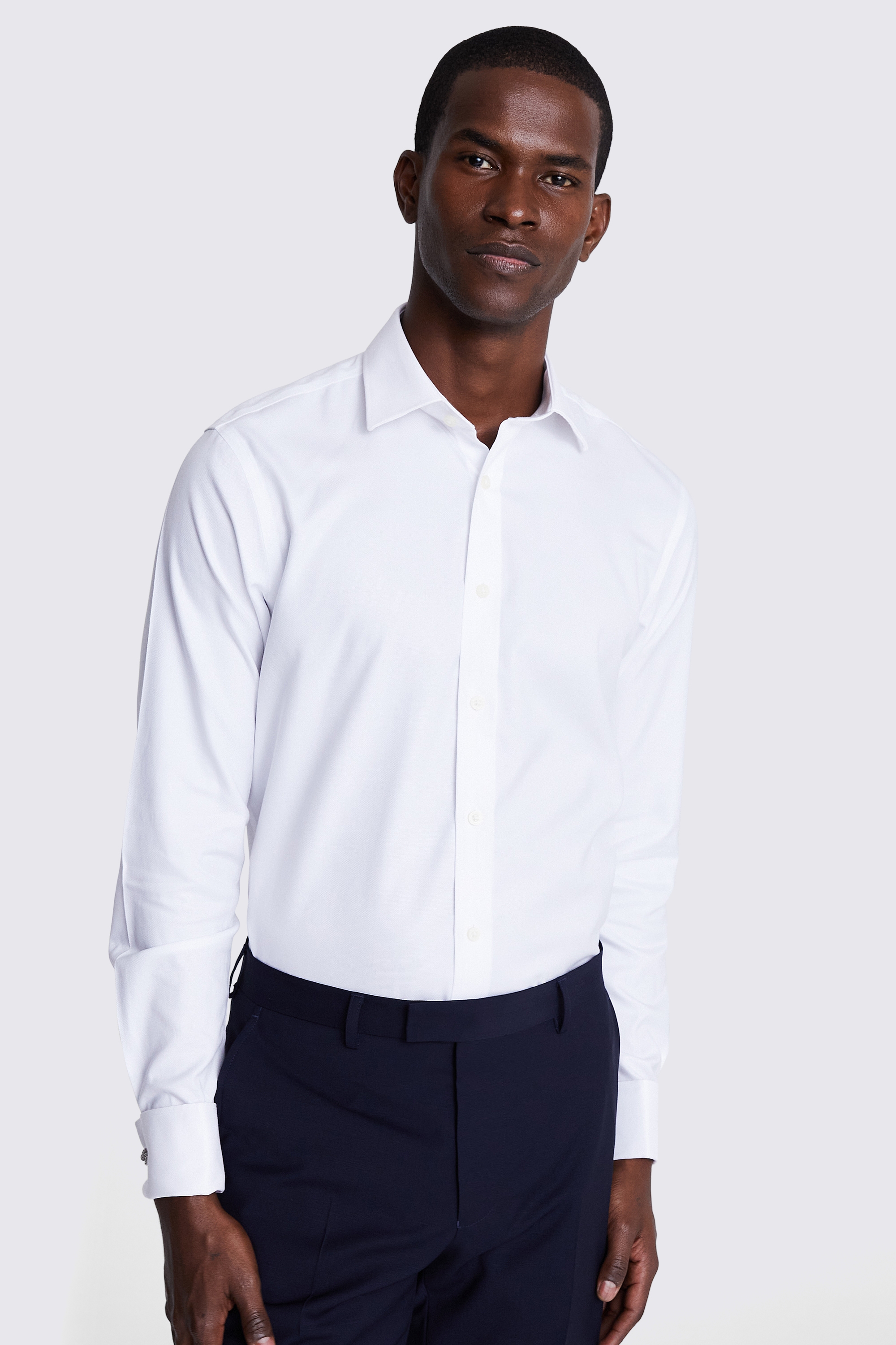 Tailored Fit White Royal Oxford Non-Iron Shirt | Buy Online at Moss