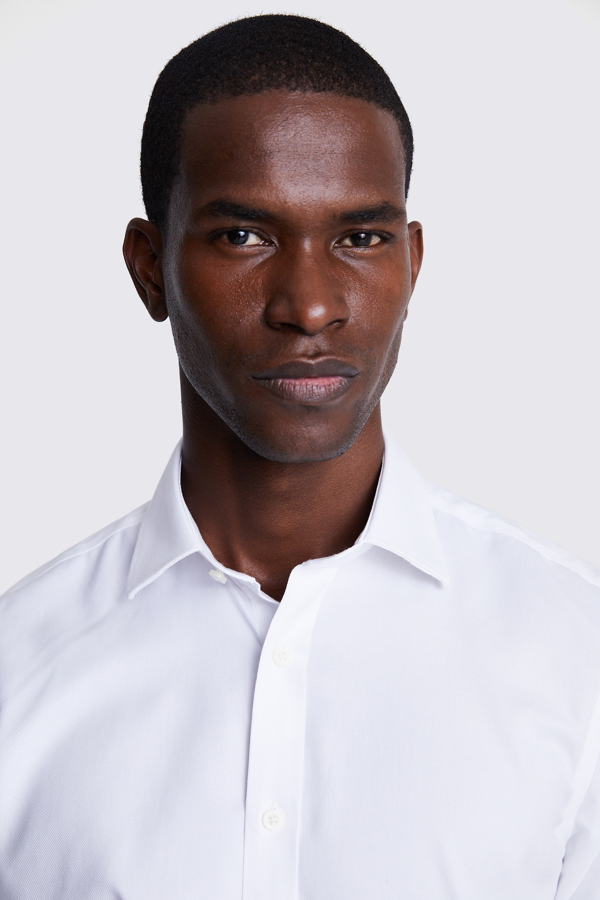 Tailored Fit White Royal Oxford Non-Iron Shirt