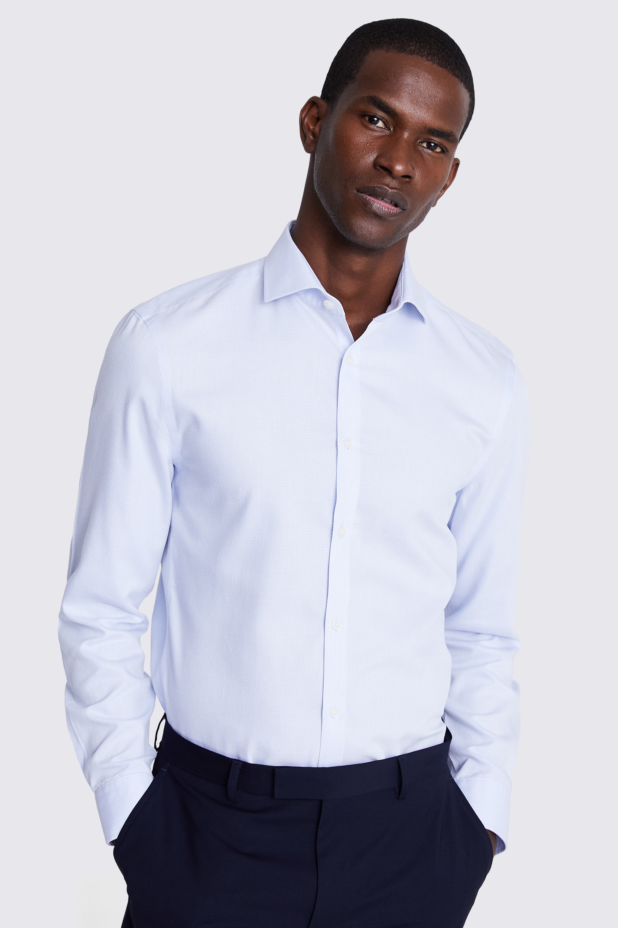 Slim Fit Sky Dobby Non-Iron Shirt | Buy Online at Moss