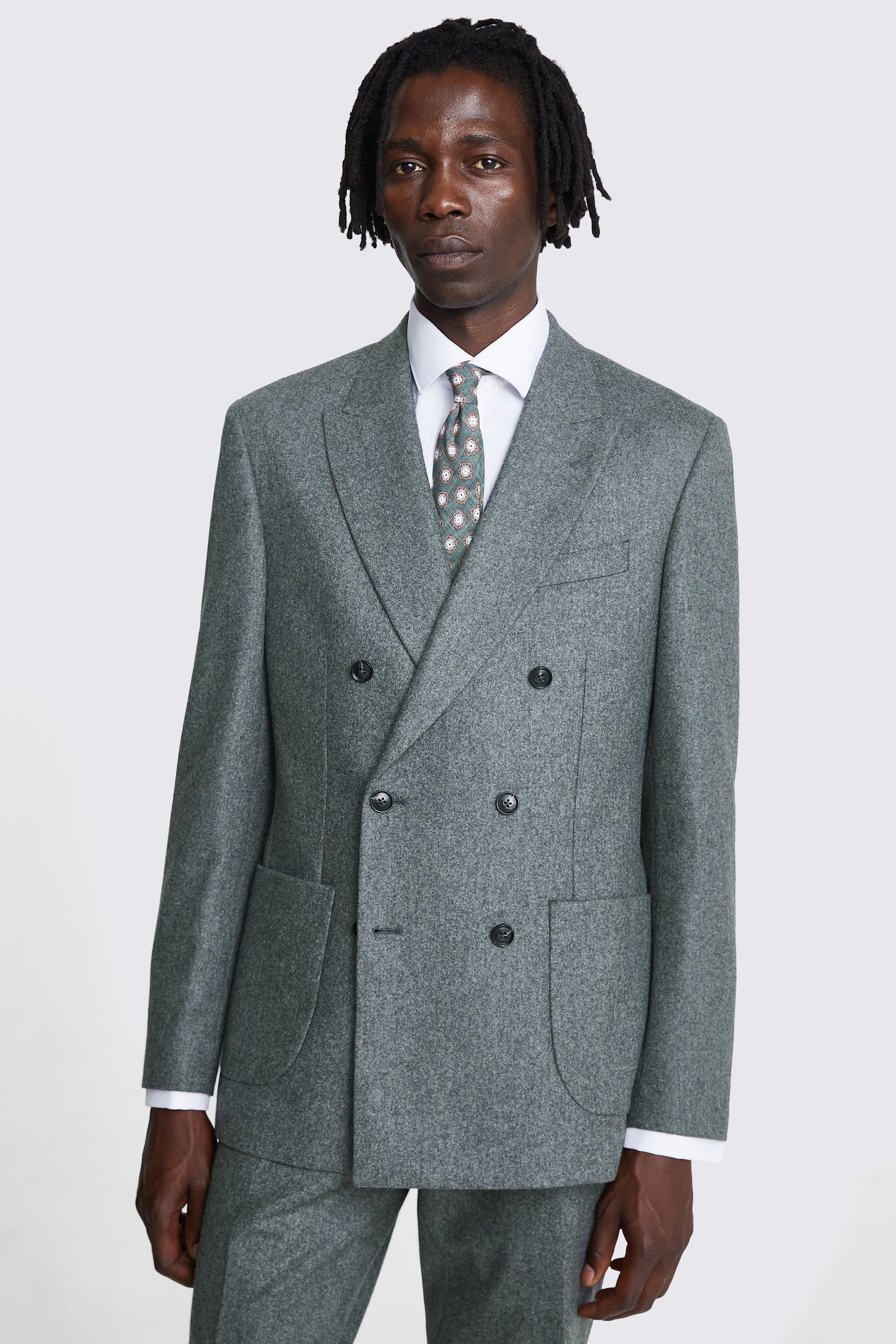 Italian Tailored Fit Sage Flannel Jacket