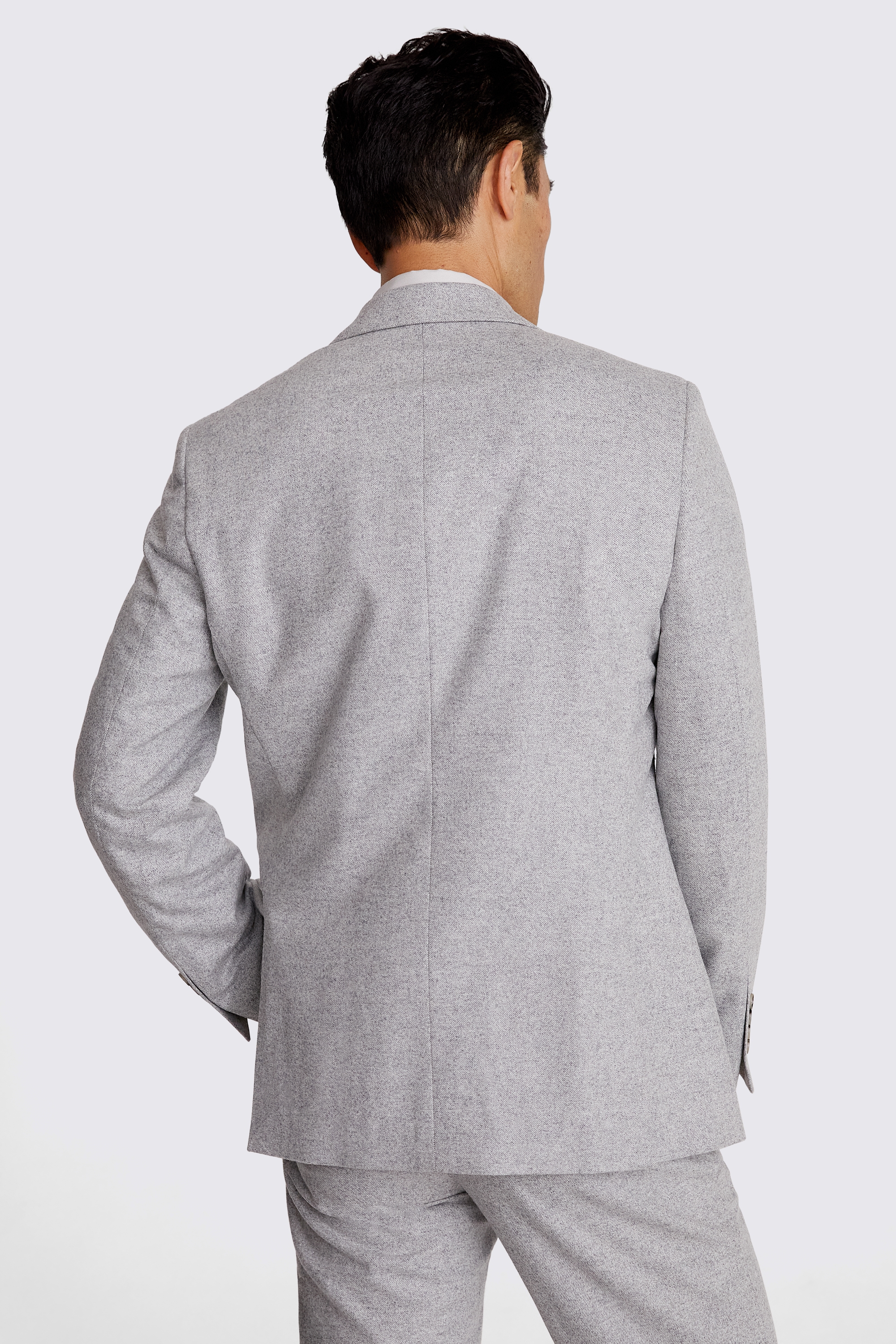 Italian Tailored Light Grey Melange Flannel Jacket