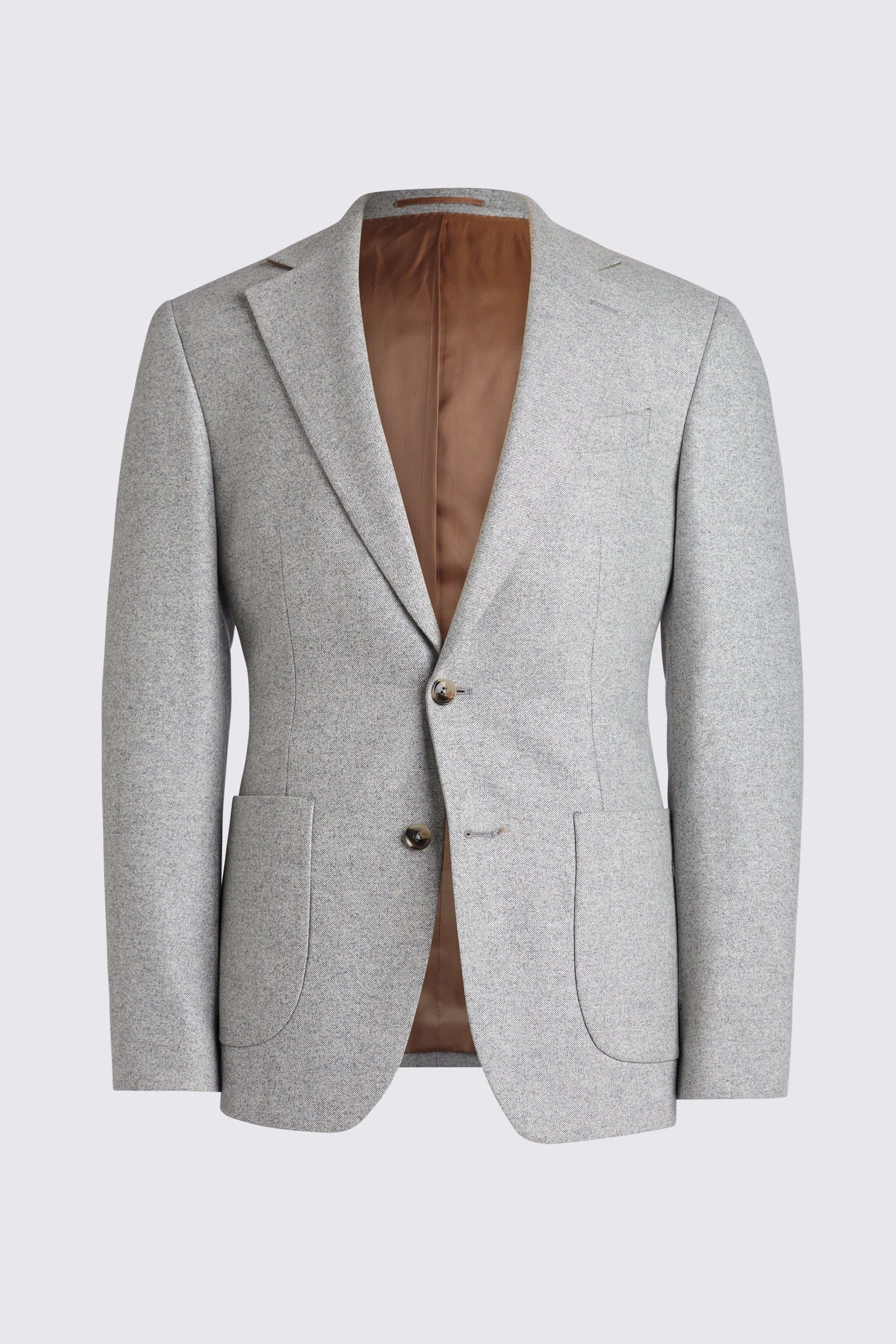 Italian Tailored Light Grey Melange Flannel Jacket | Buy Online at Moss