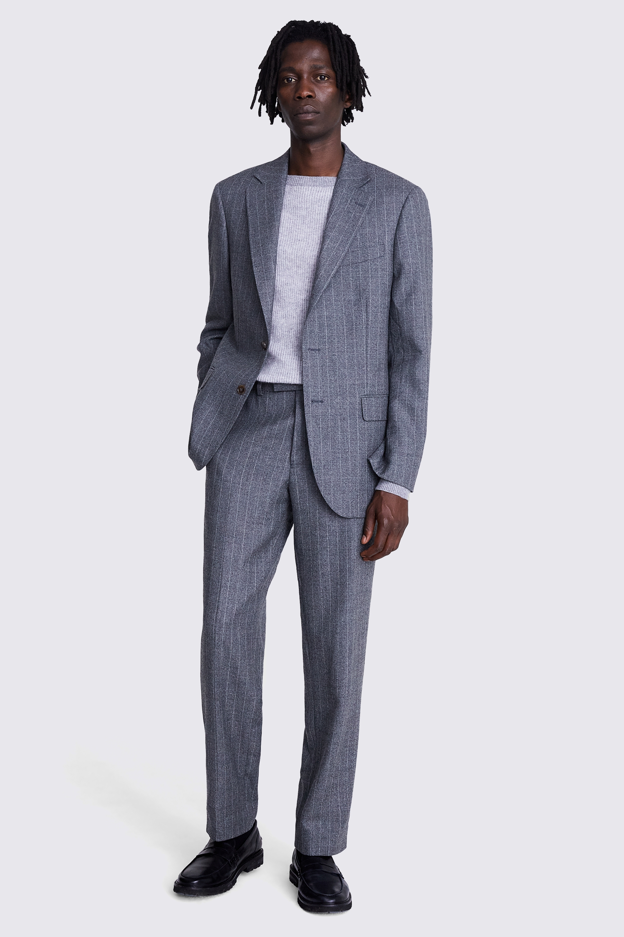 Regular Fit Grey Stripe Jacket | Buy Online at Moss