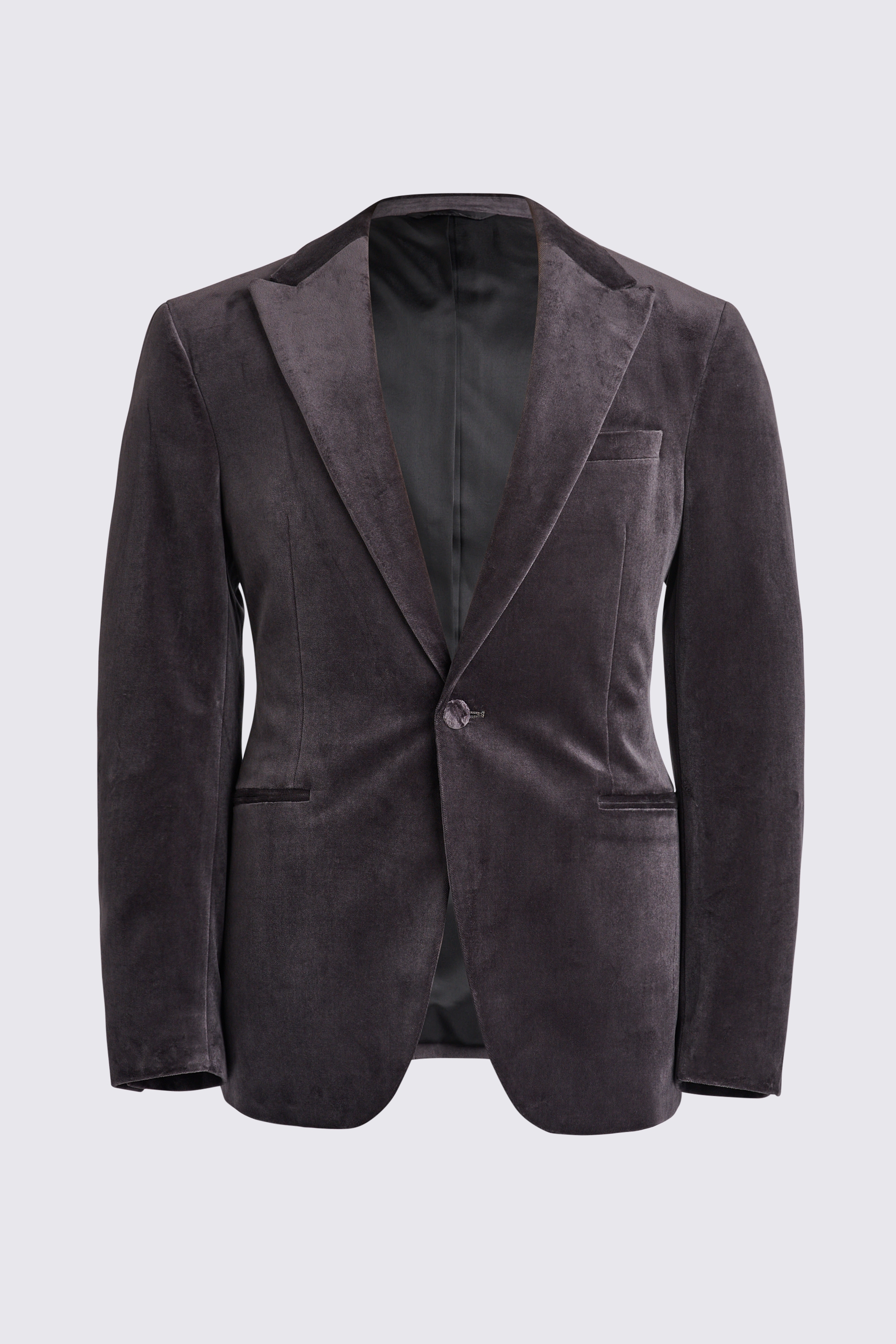 Slim Fit Charcoal Velvet Jacket