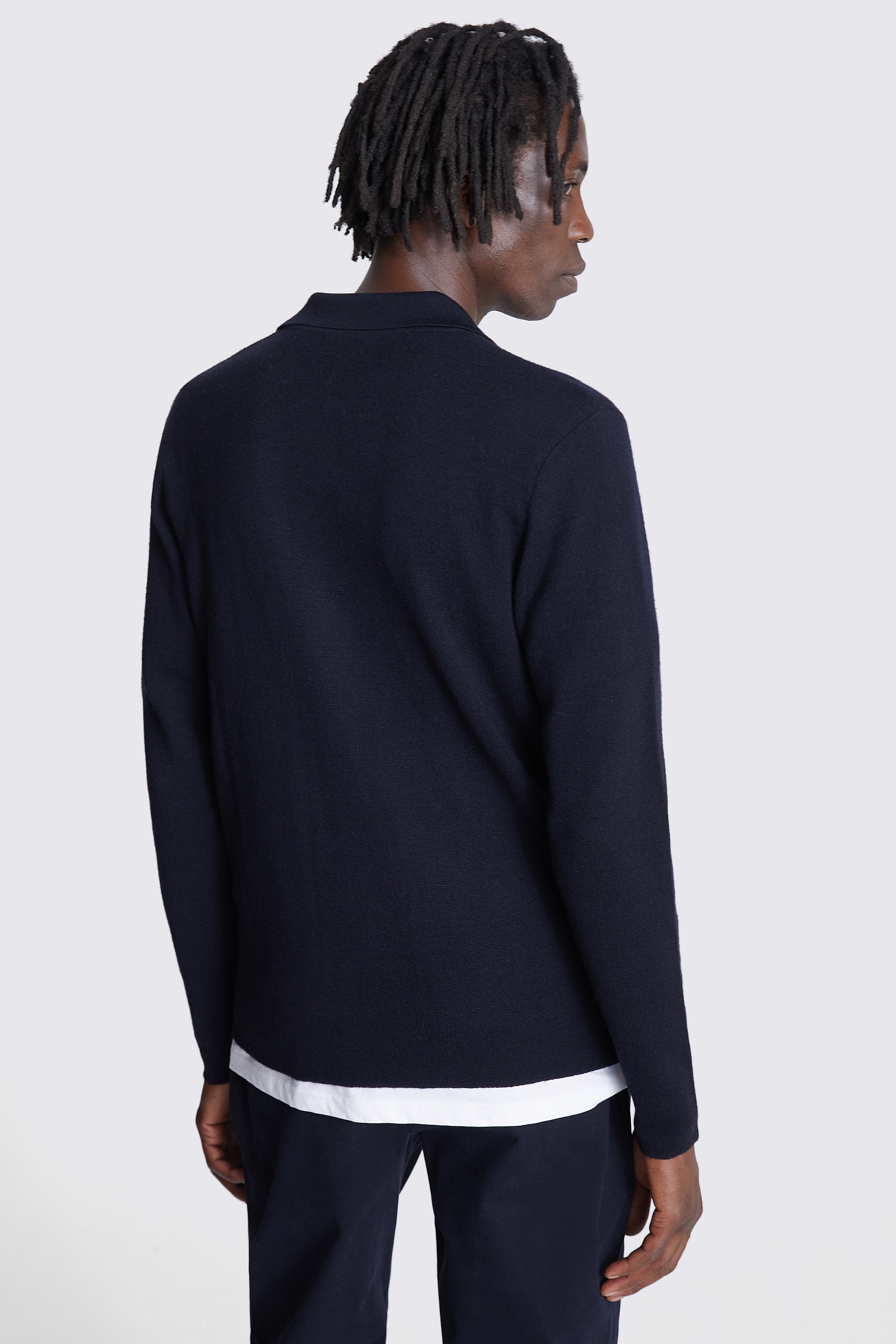 Navy Knitted Zip Cardigan | Buy Online at Moss
