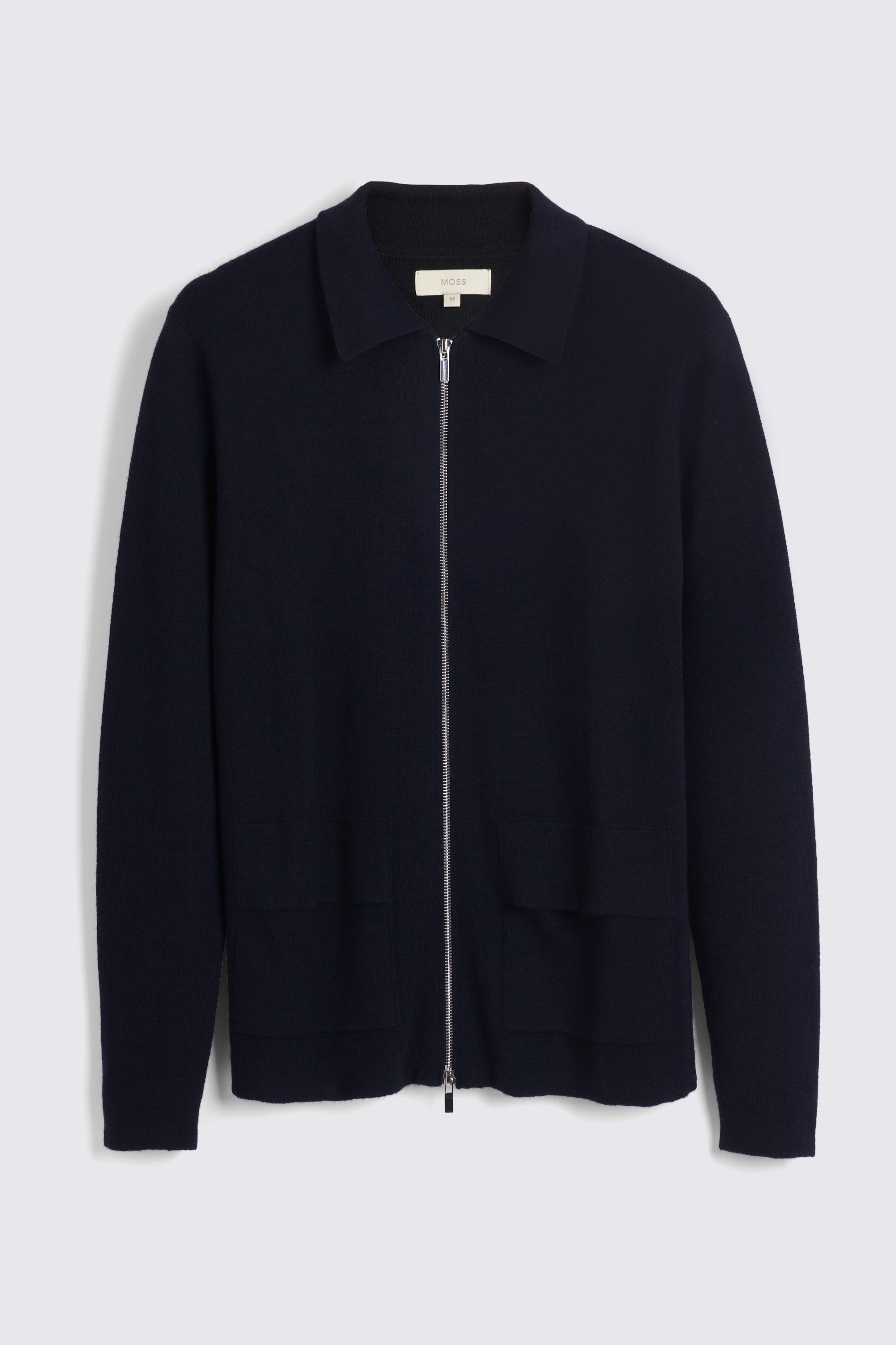 Navy Knitted Zip Cardigan | Buy Online at Moss