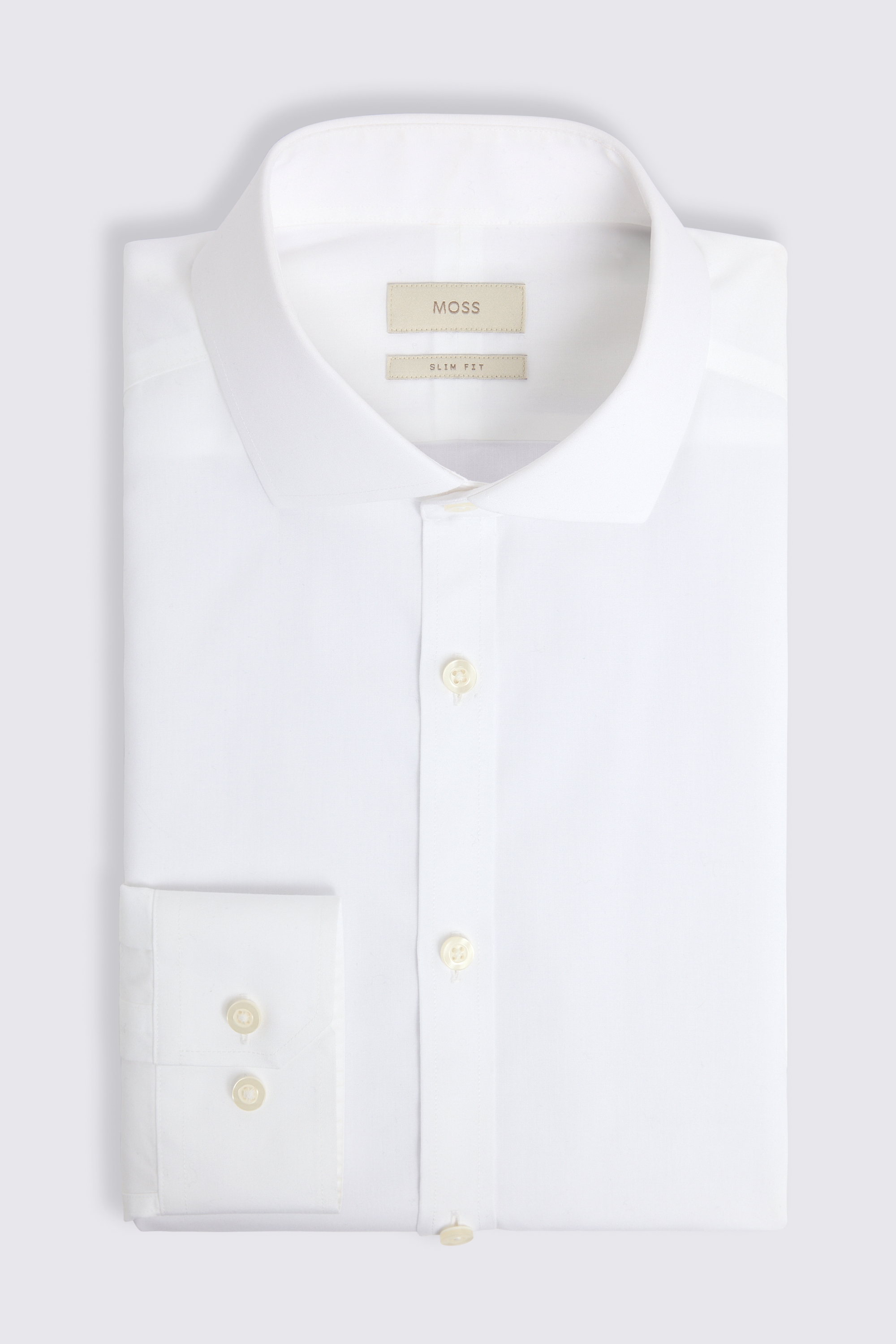 Slim Fit White Poplin Non-Iron Shirt