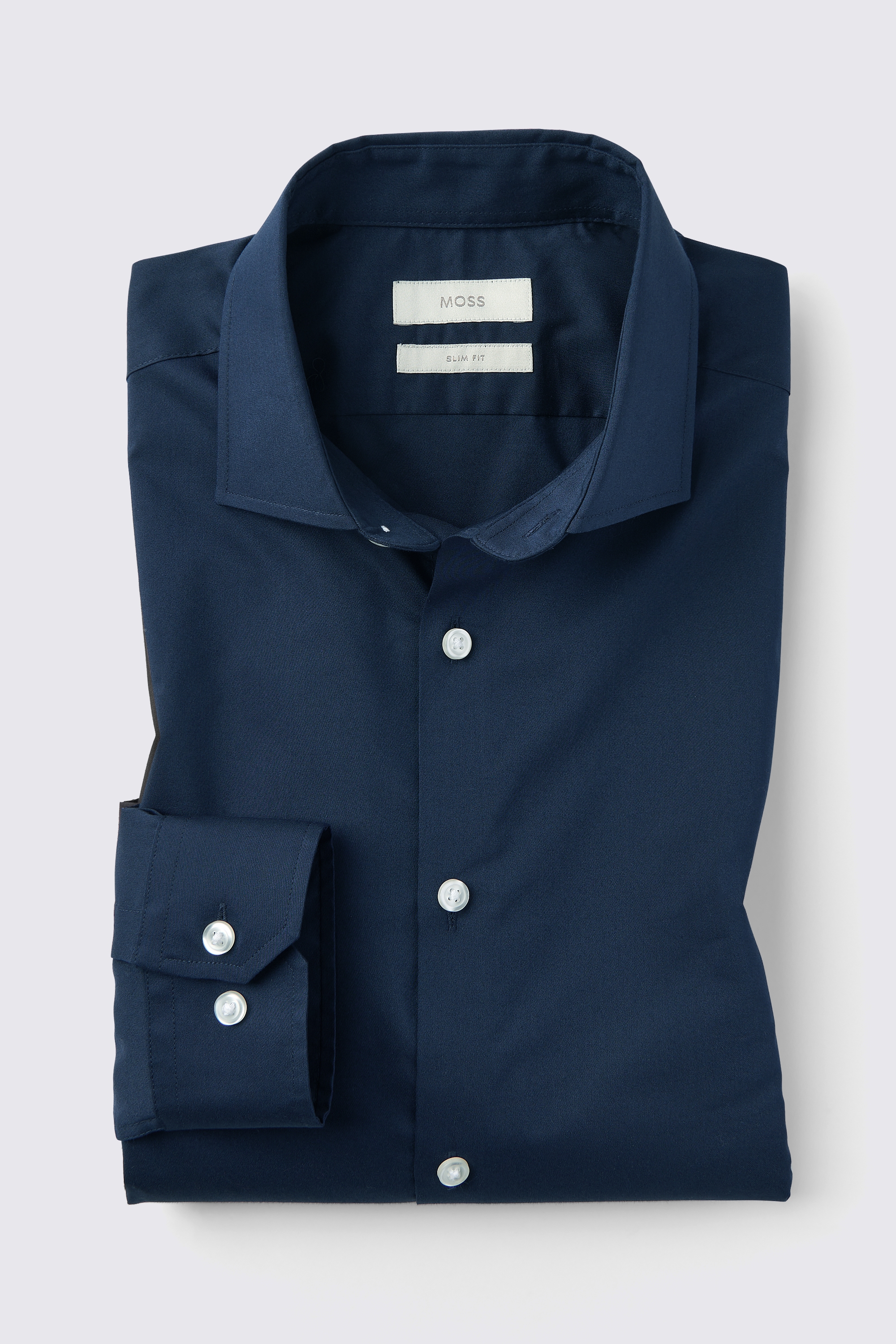 Slim Fit Dark Blue Stretch Shirt