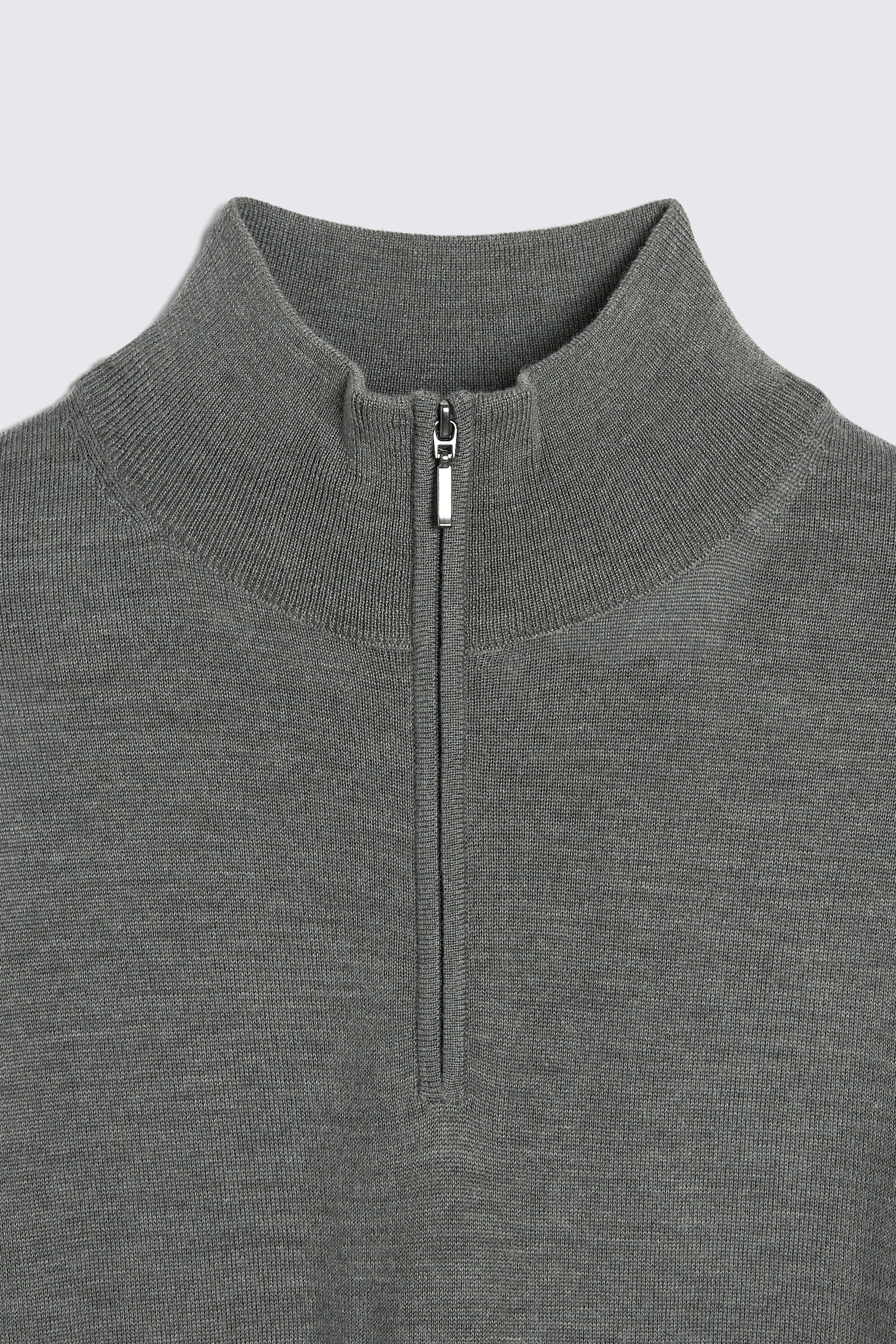 Khaki Merino Zip-Neck Jumper | Buy Online at Moss