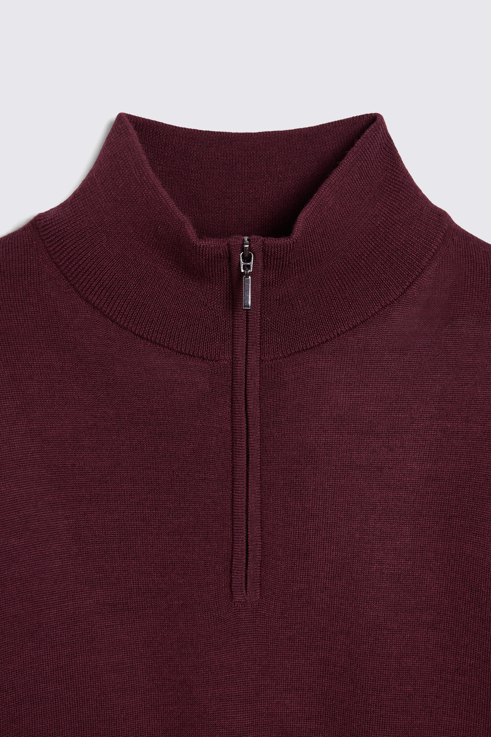 Cerise Merino-Blend Zip-Neck Jumper