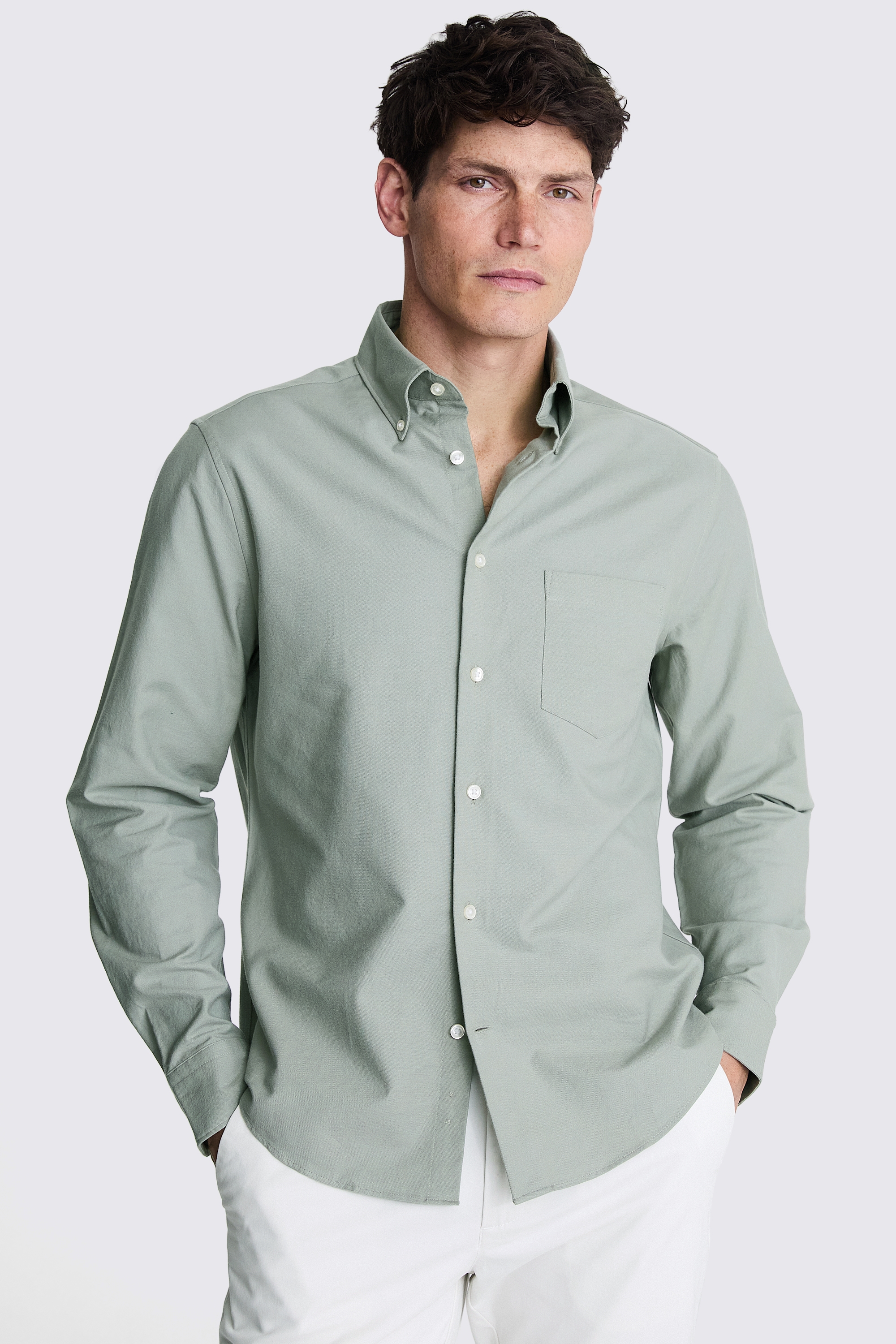 Sage Washed Oxford Shirt | Buy Online at Moss