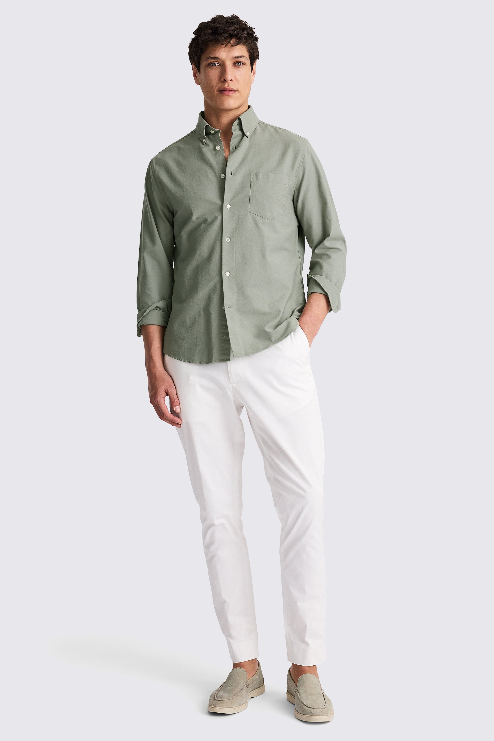 Sage Washed Oxford Shirt