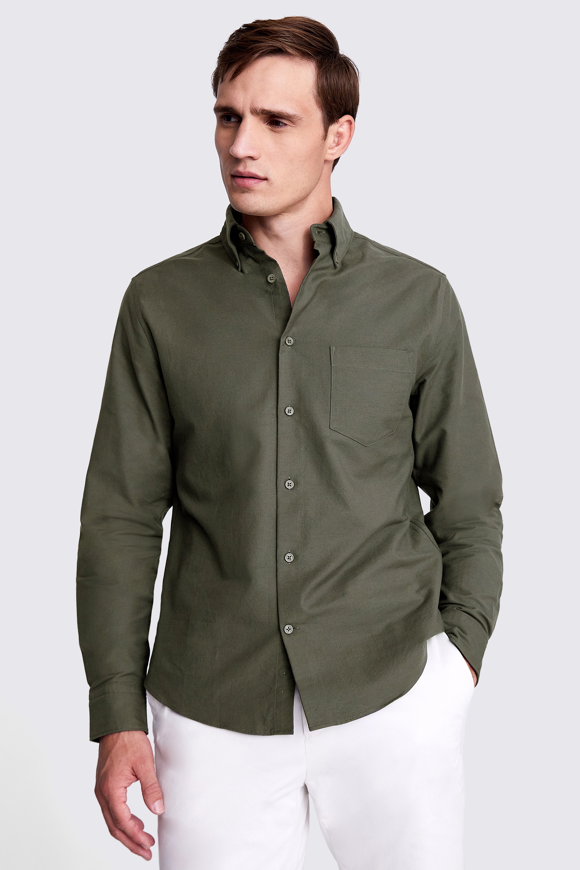 Dark Green Washed Oxford Shirt | Buy Online at Moss