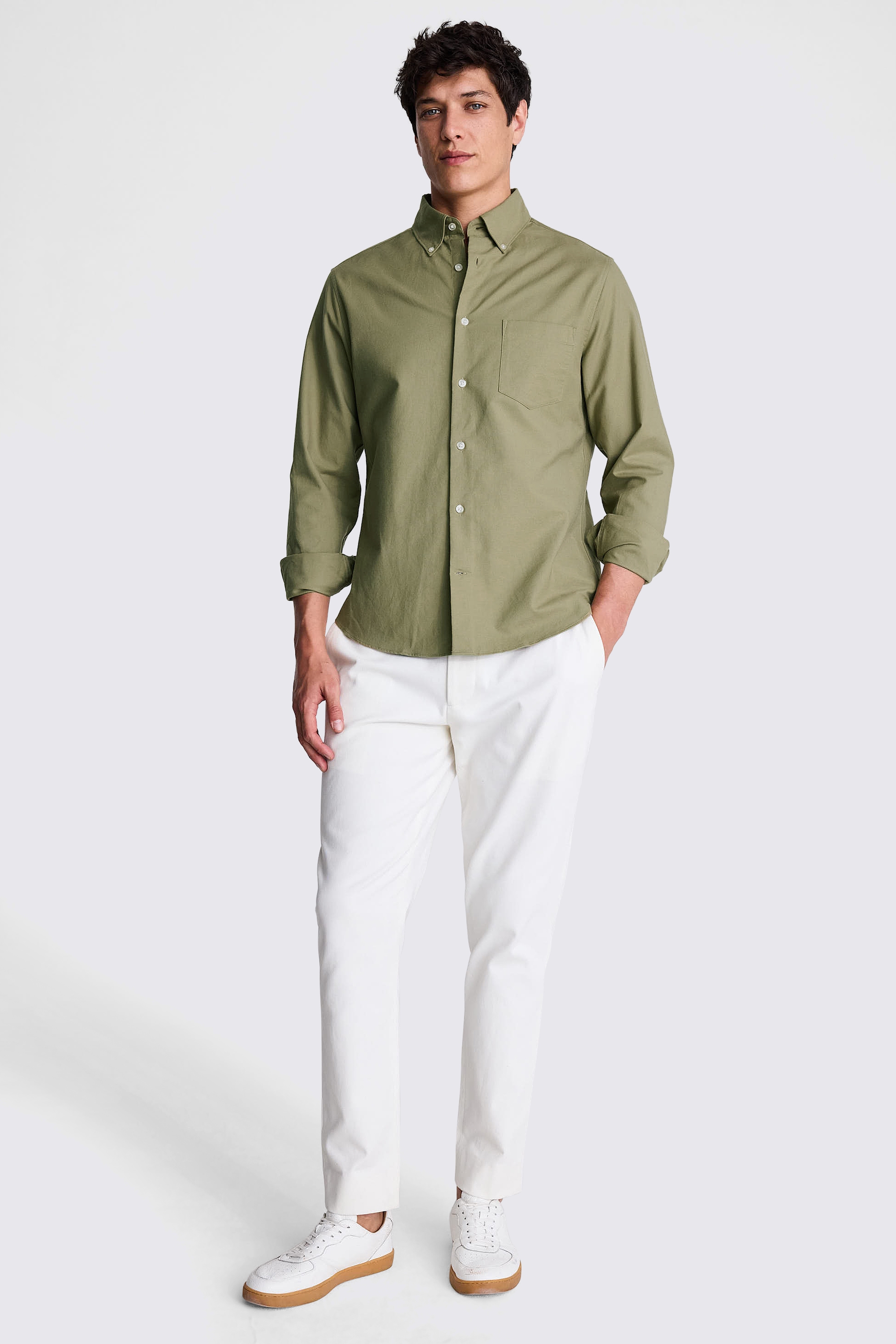 Olive Washed Oxford Shirt