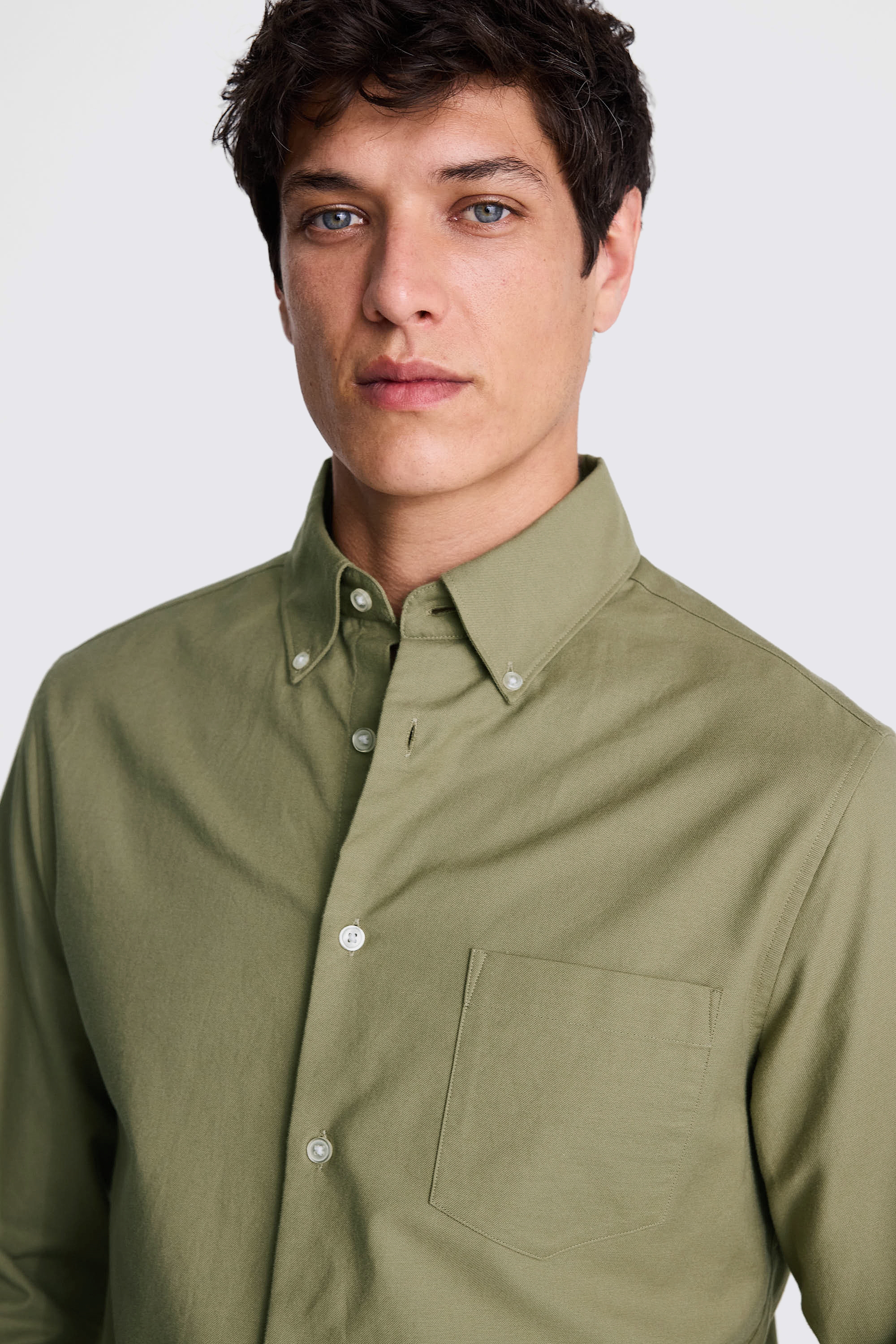 Olive Washed Oxford Shirt