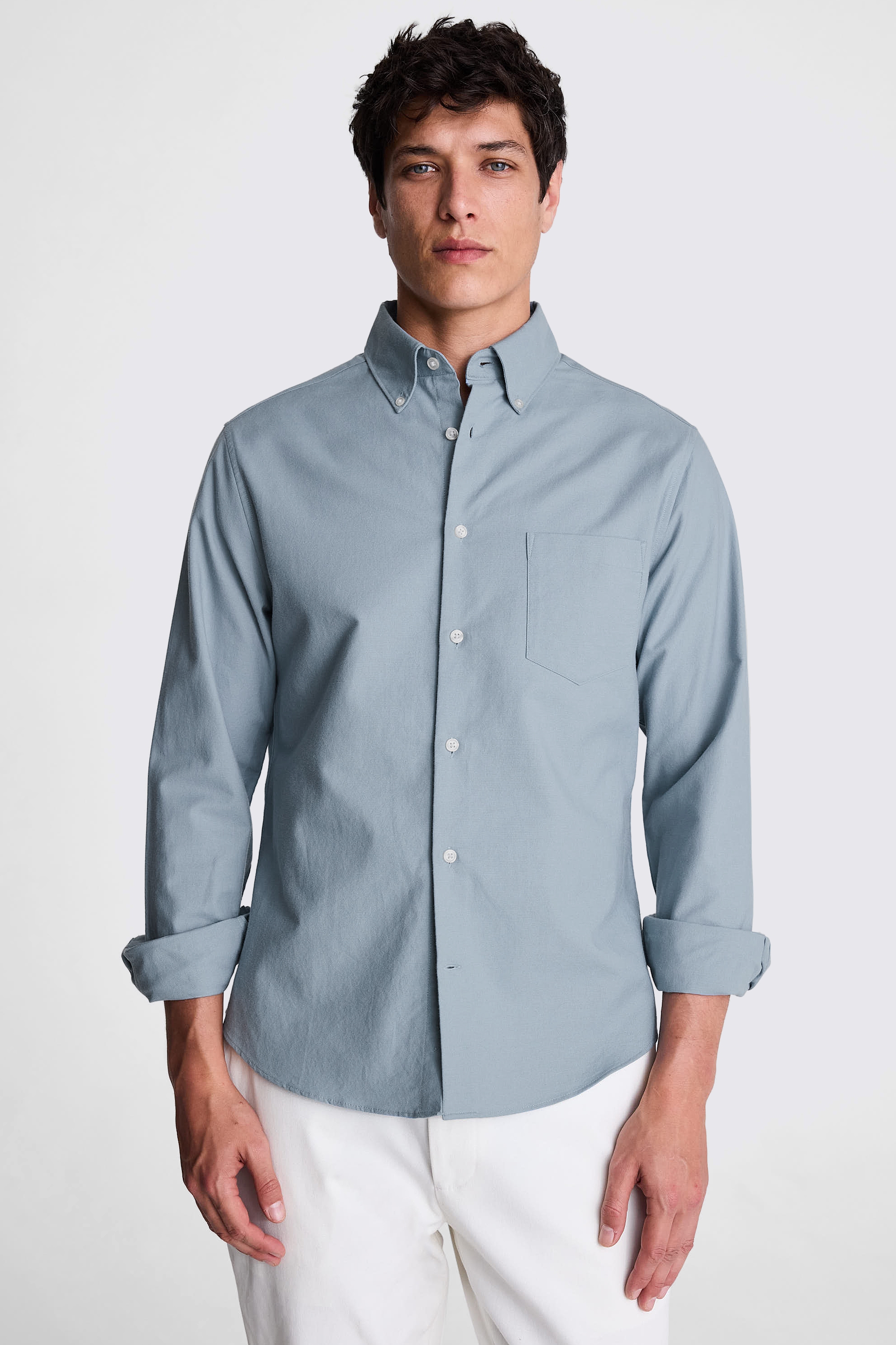 Teal Washed Oxford Shirt
