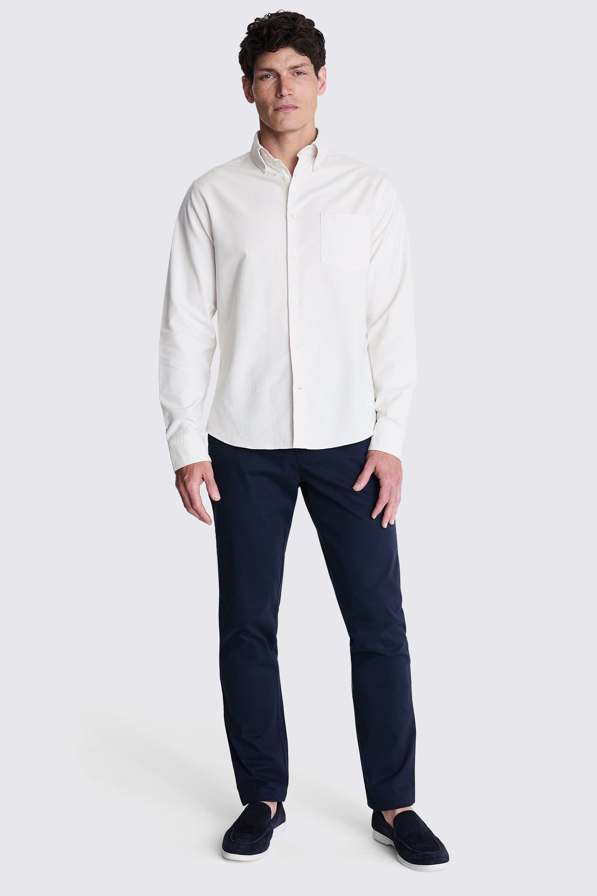 Ecru Washed Oxford Shirt