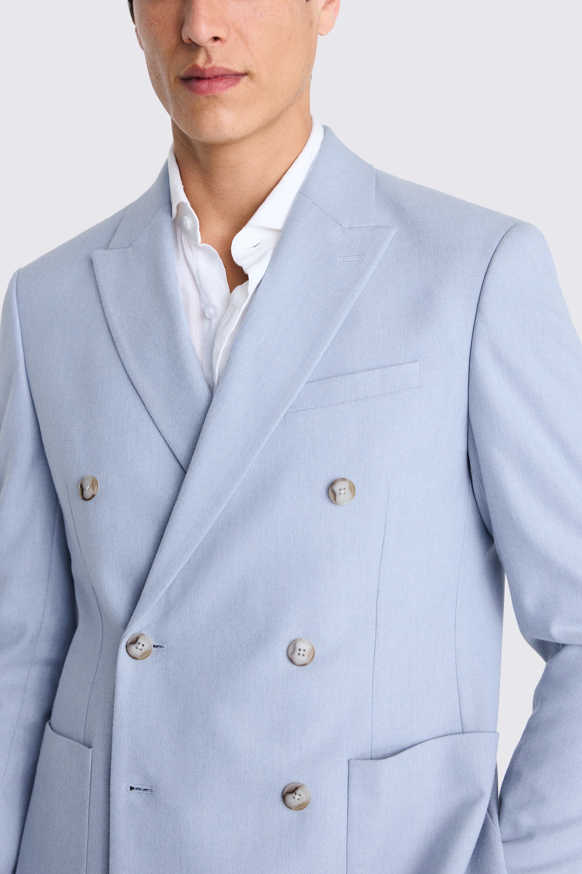 Slim Fit Light Blue Flannel Suit