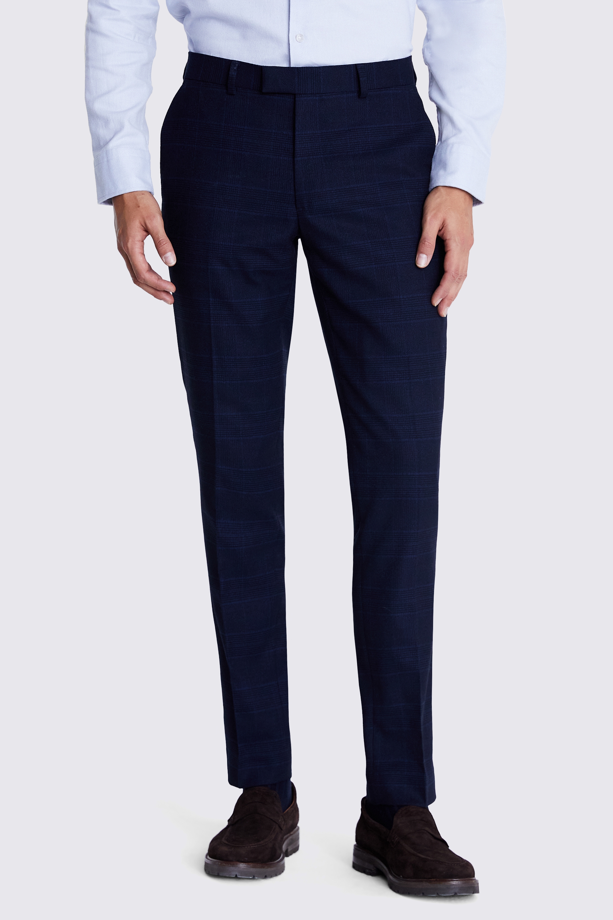 Slim Fit Ink Check Trousers | Buy Online at Moss