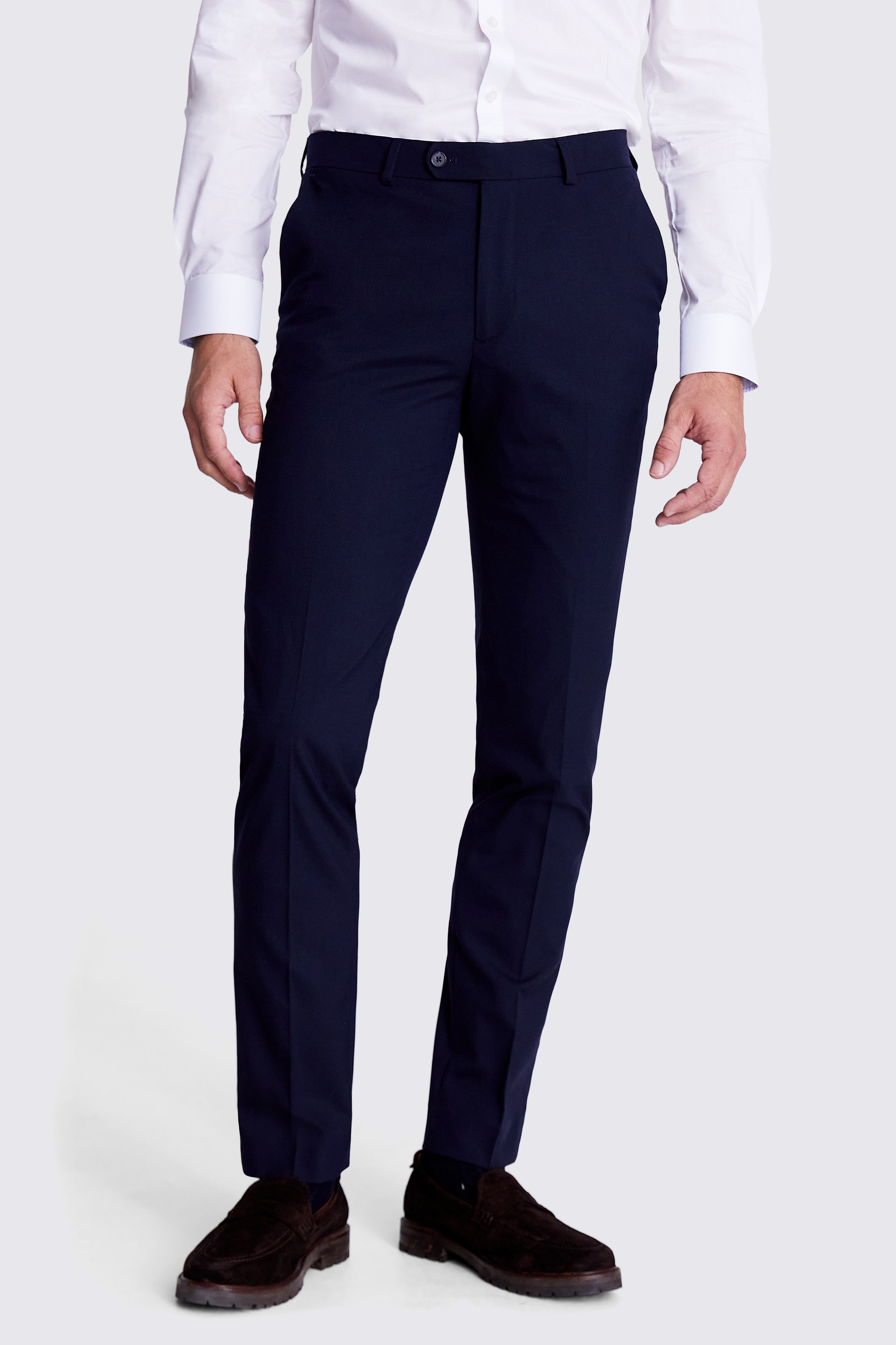 Tailored Fit Navy Trousers | Buy Online at Moss