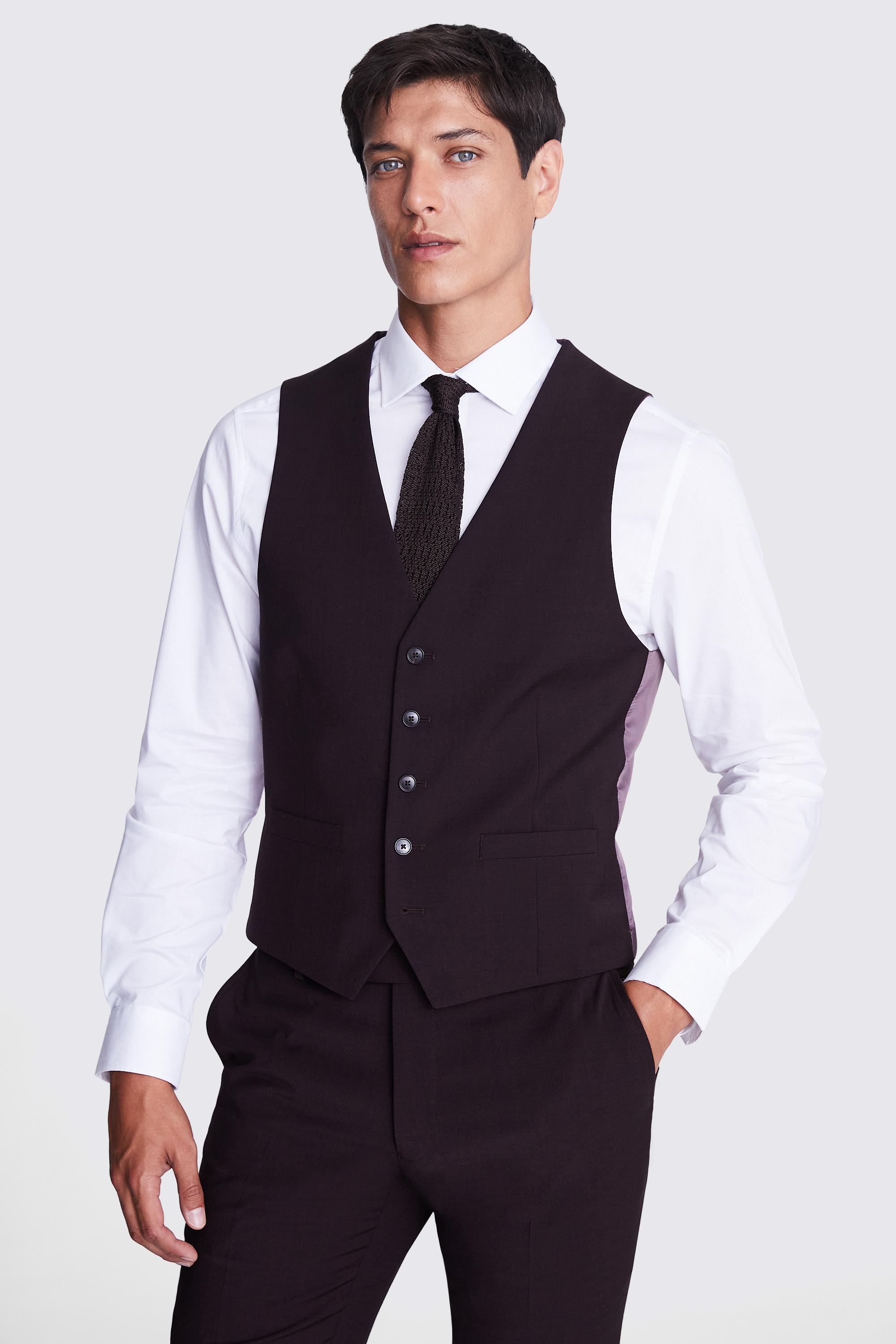 DKNY Slim Fit Claret Waistcoat | Buy Online at Moss