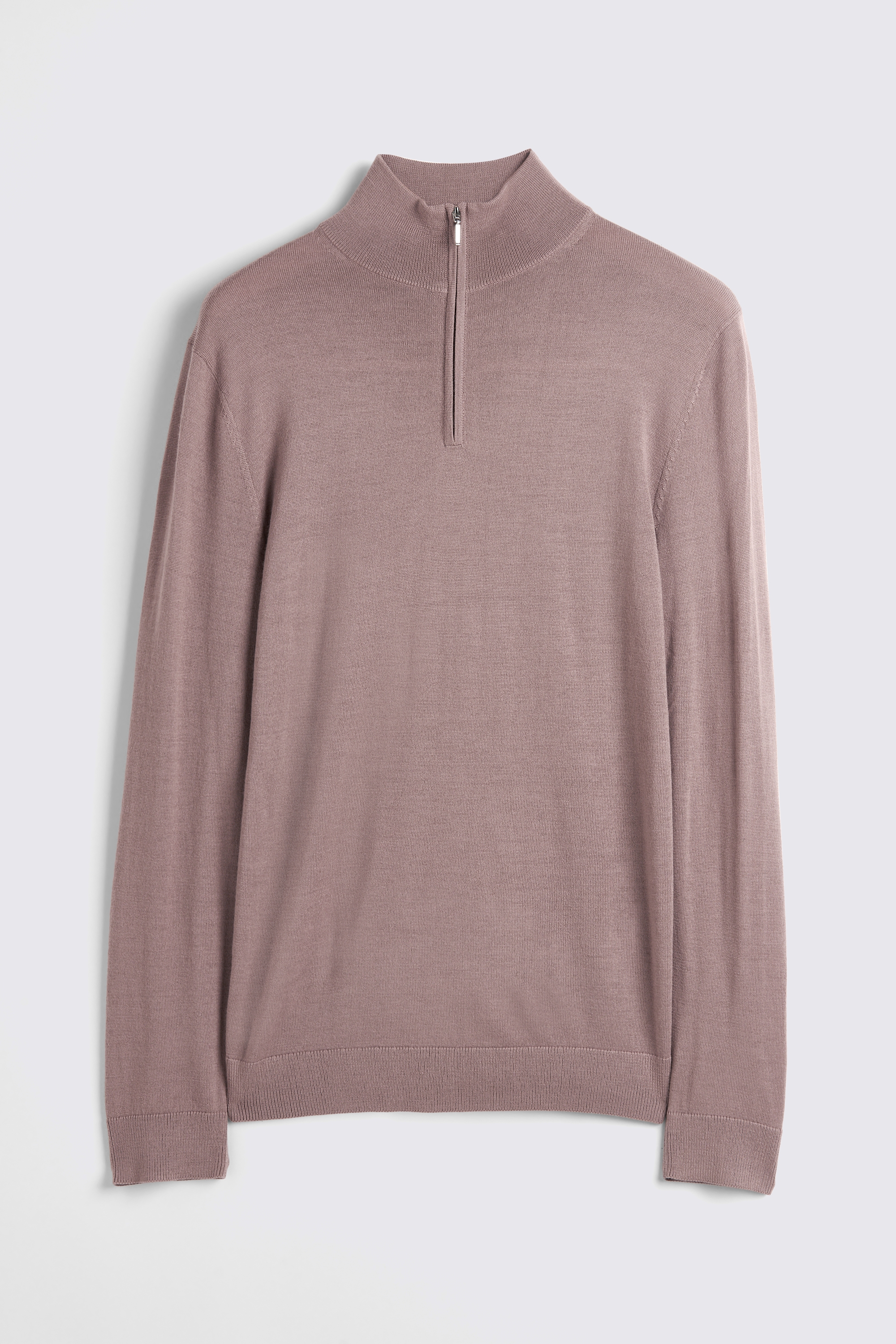 Pink Merino Zip-Neck Jumper