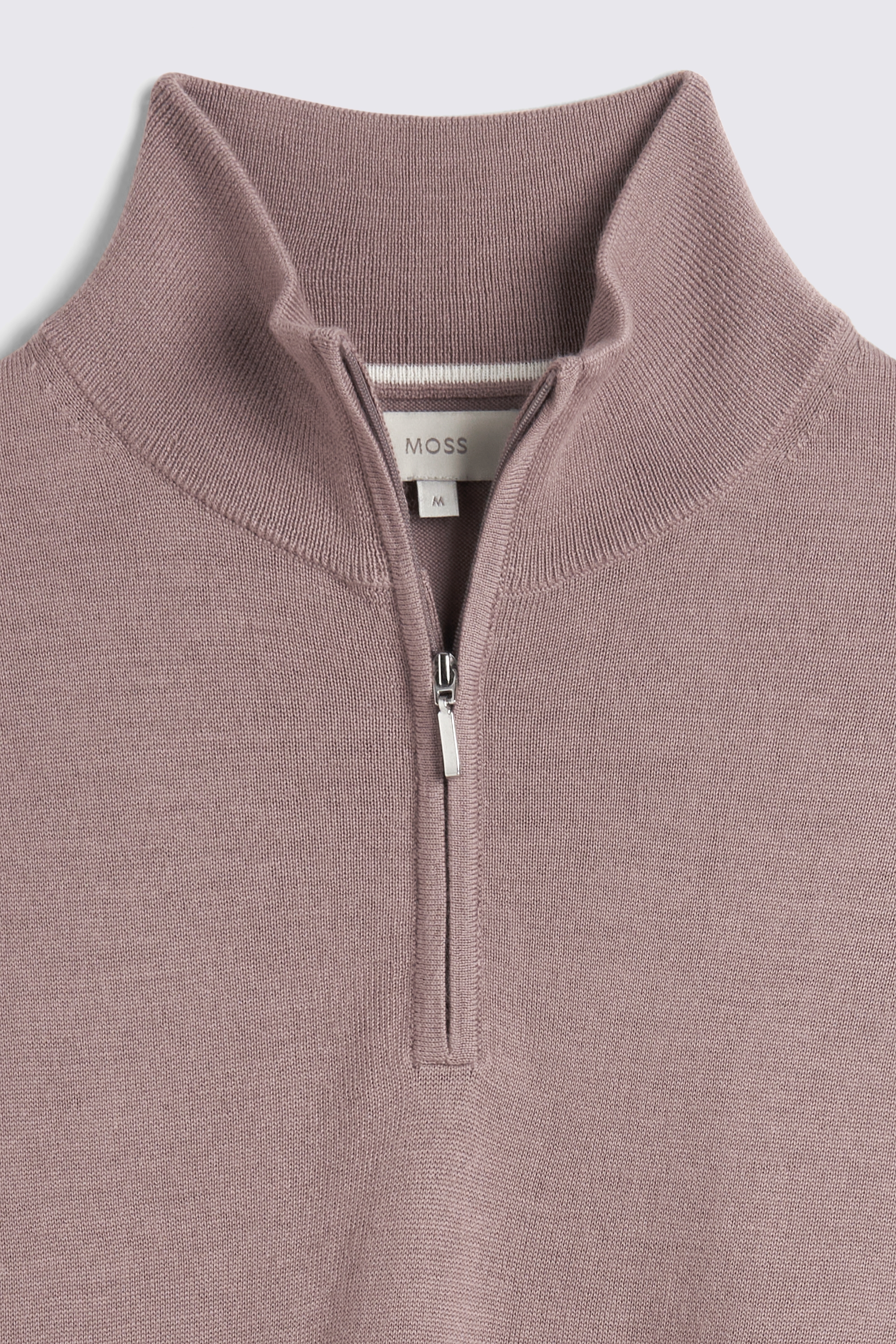Pink Merino Zip-Neck Jumper