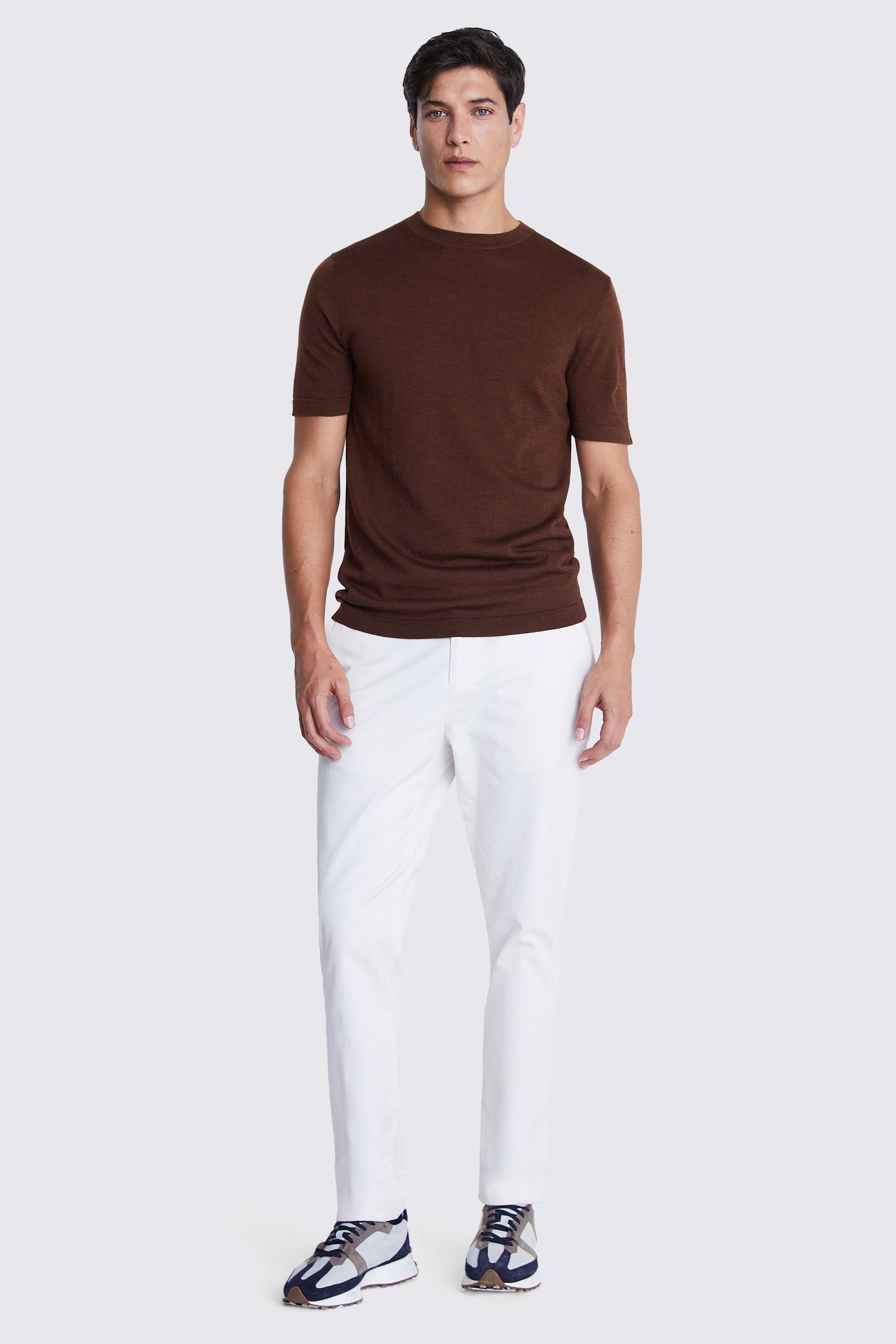 Rust Merino Crew-Neck T-Shirt | Buy Online at Moss