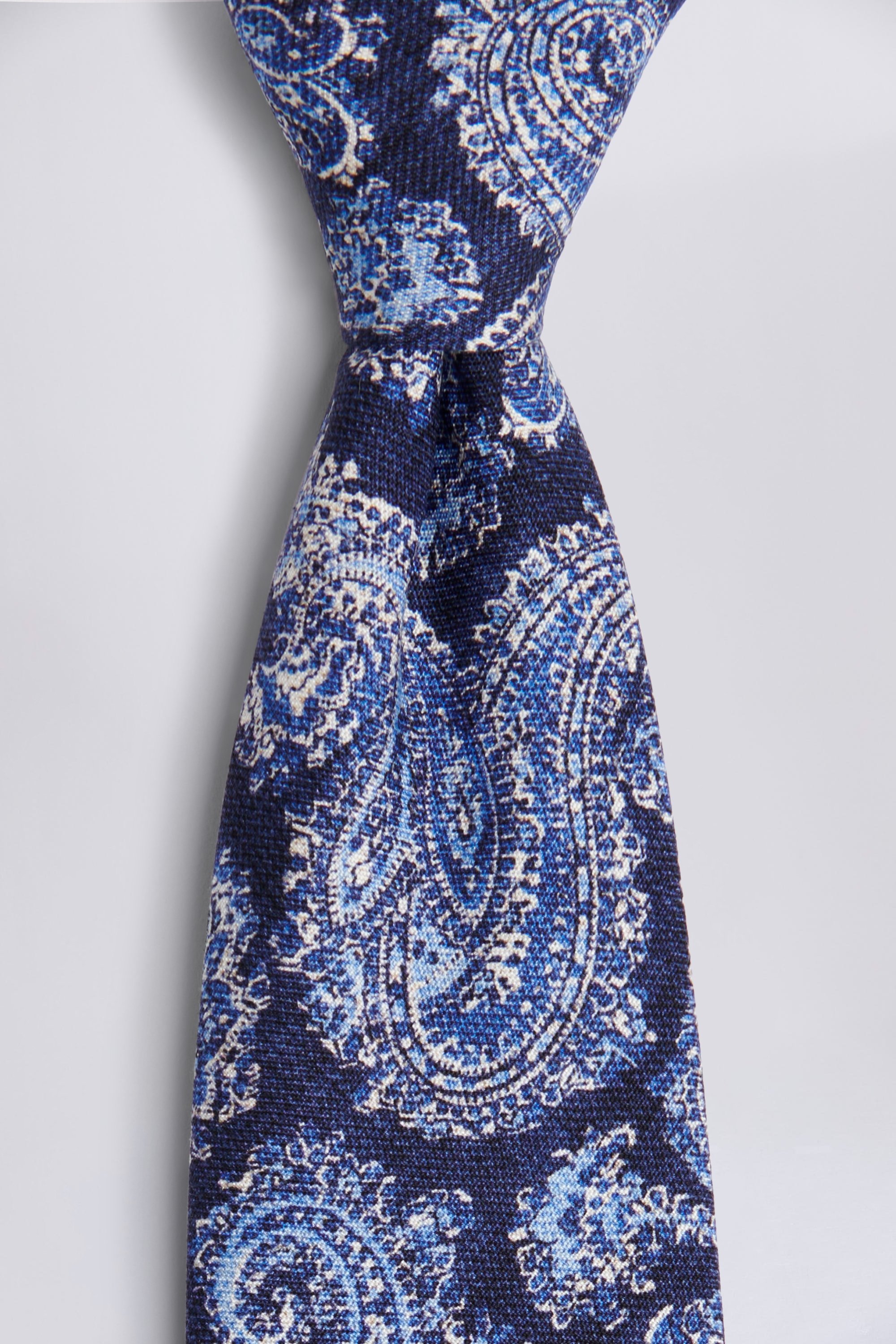 Bottinelli Navy & Blue Silk Paisley Tie