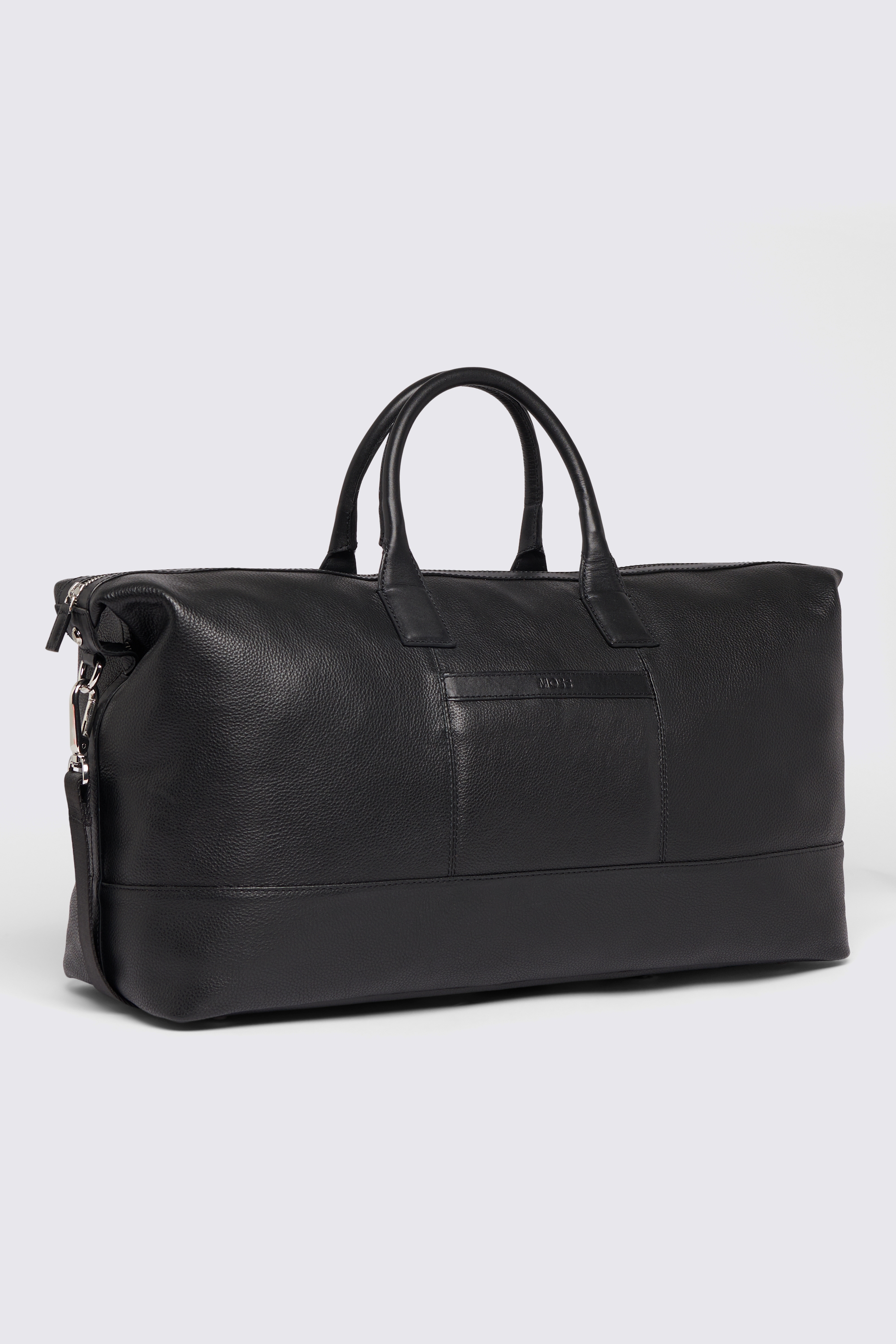 Black Grained Leather Holdall | Buy Online at Moss