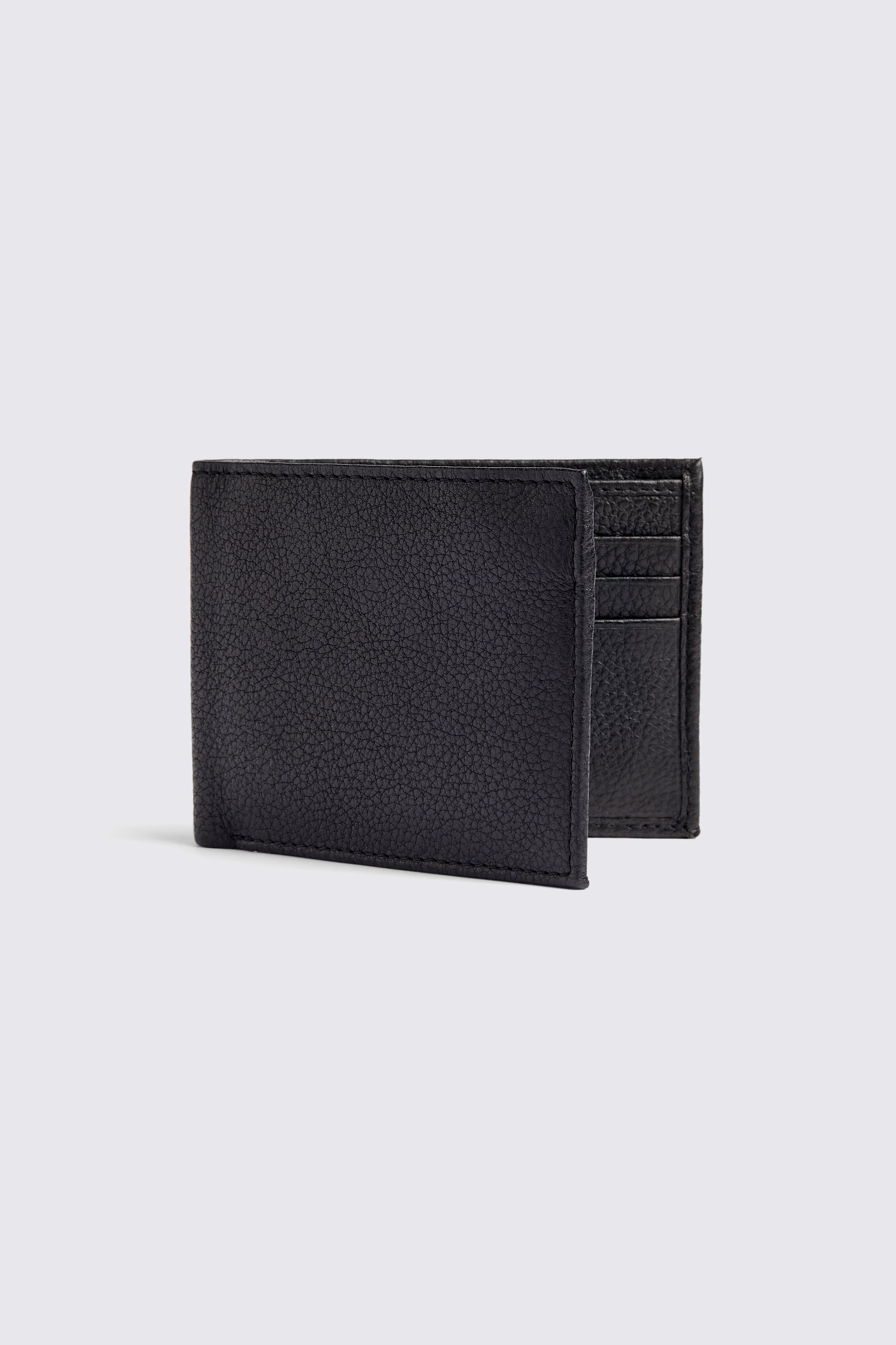 Black Grained Leather Wallet | Buy Online at Moss