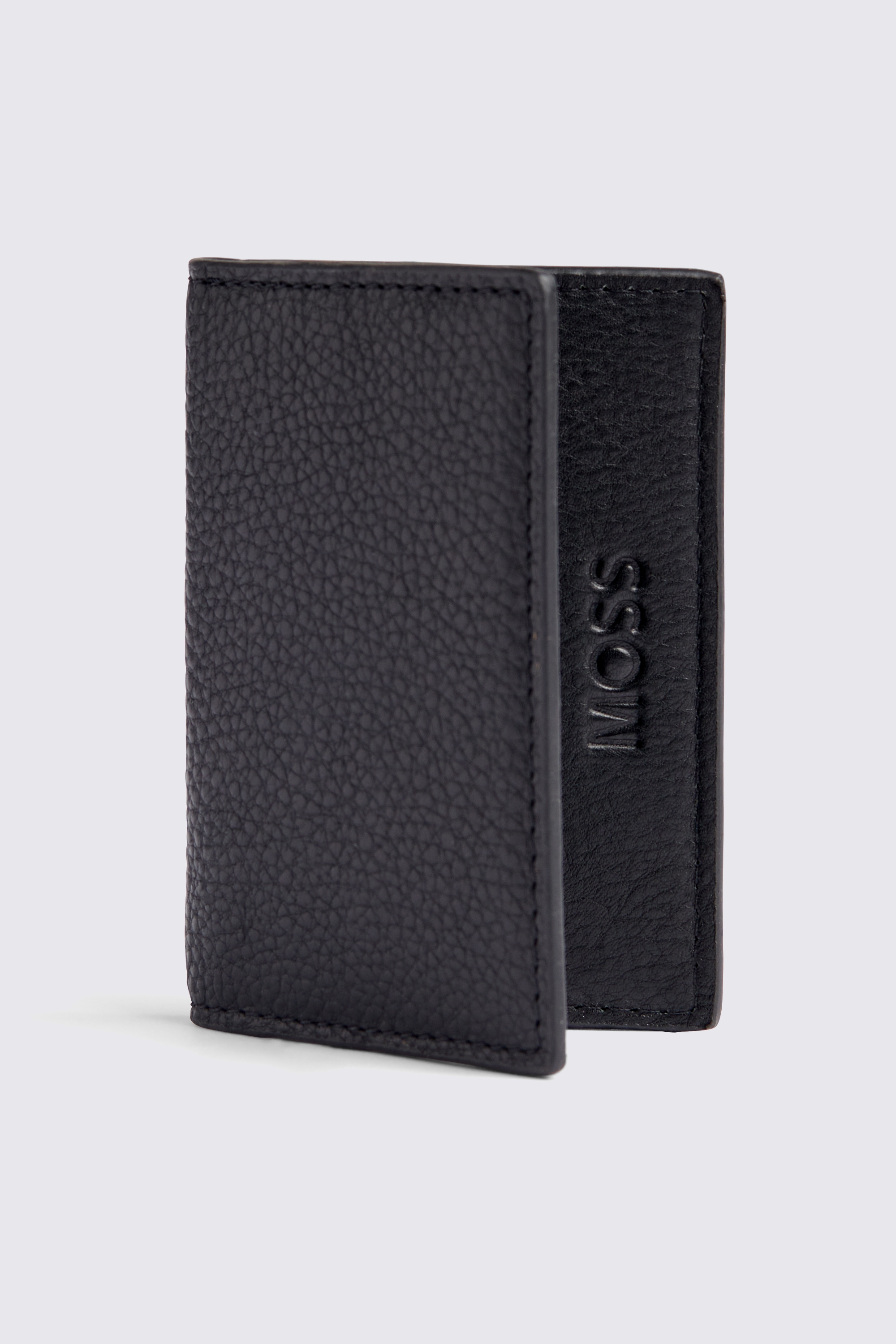 Black Grained Leather Billfold | Buy Online at Moss