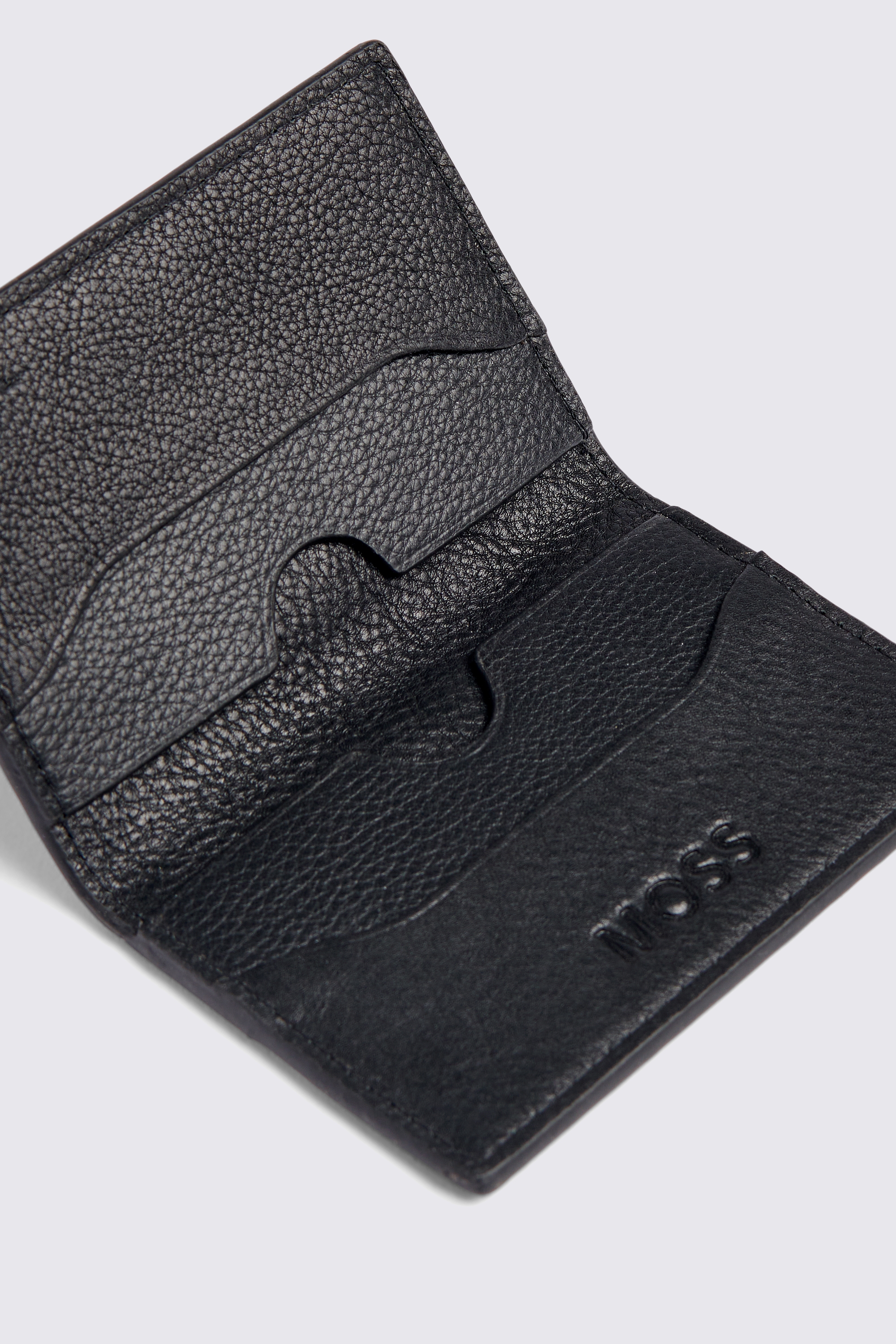 Black Grained Leather Billfold