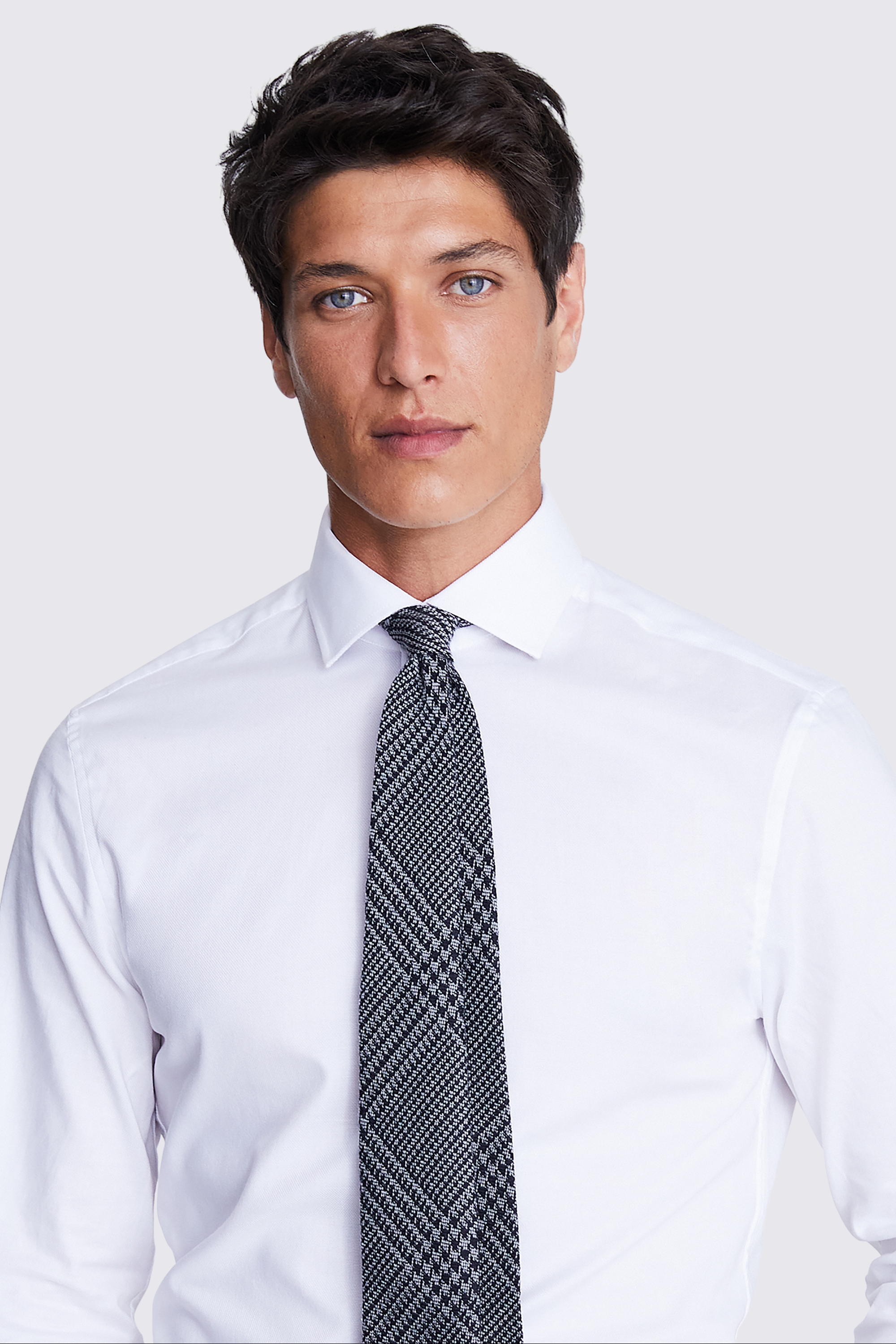 Navy & Grey Oversized Prince of Wales Check Tie