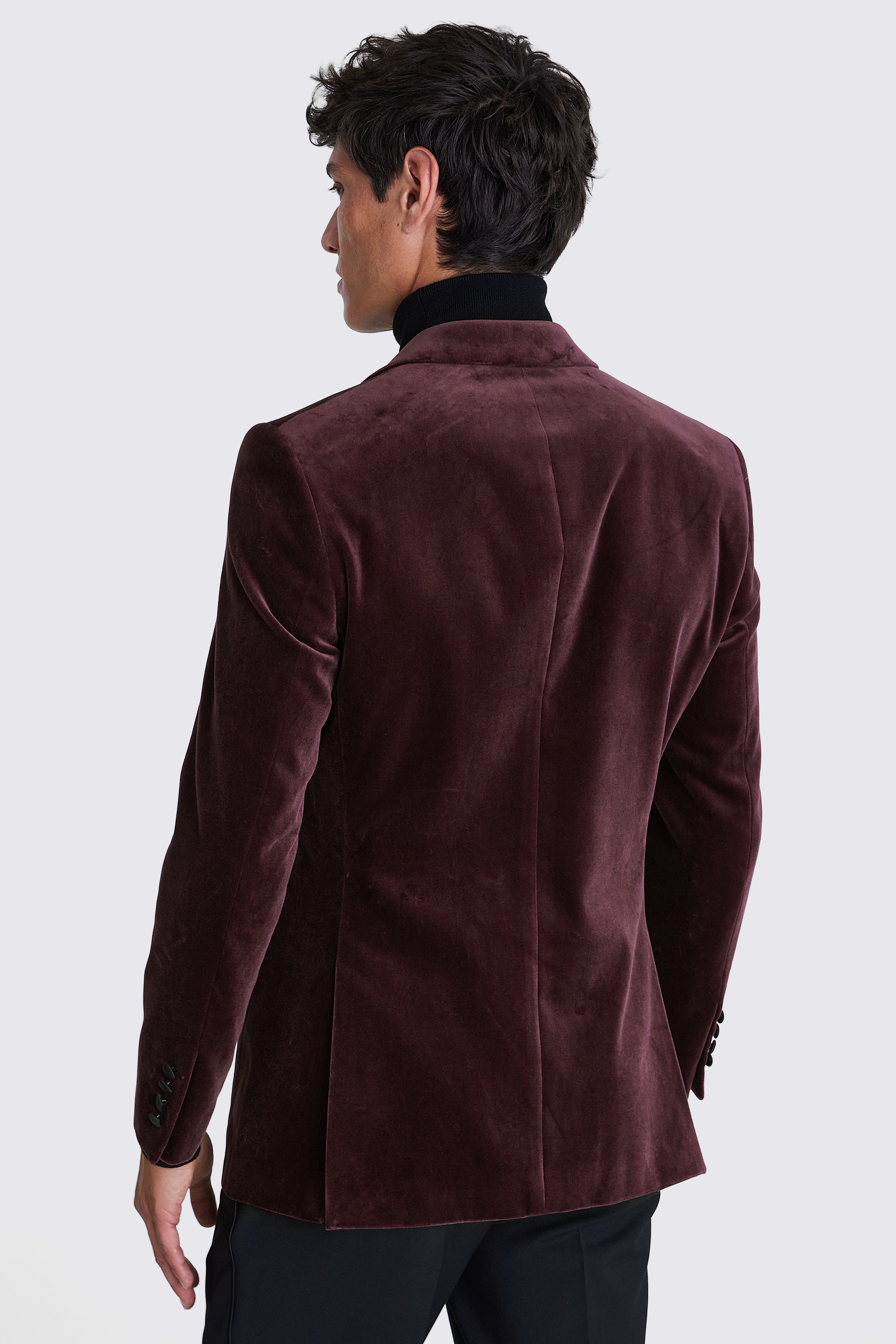 Tailored Fit Plum Velvet Jacket