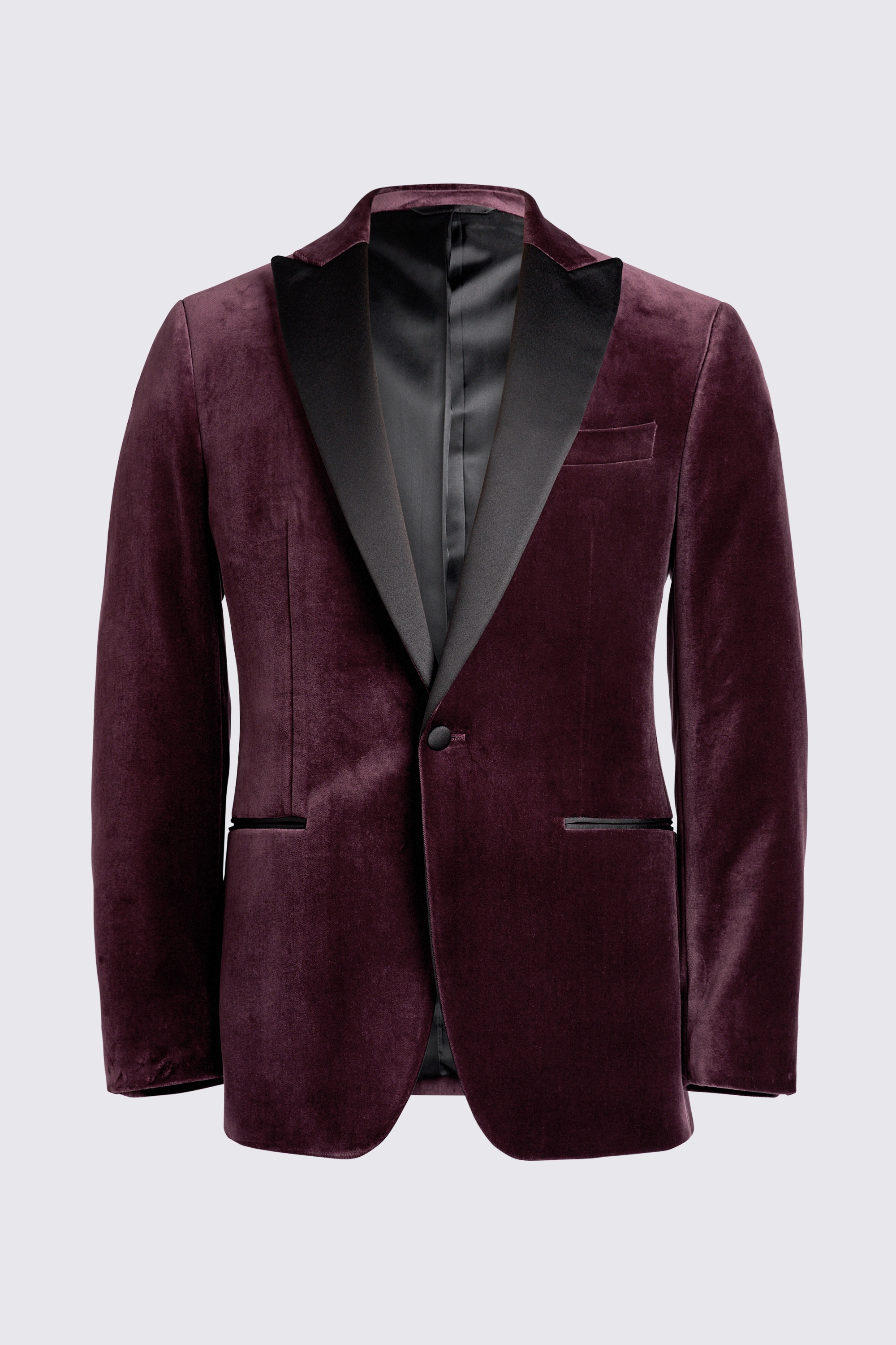 Tailored Fit Plum Velvet Jacket