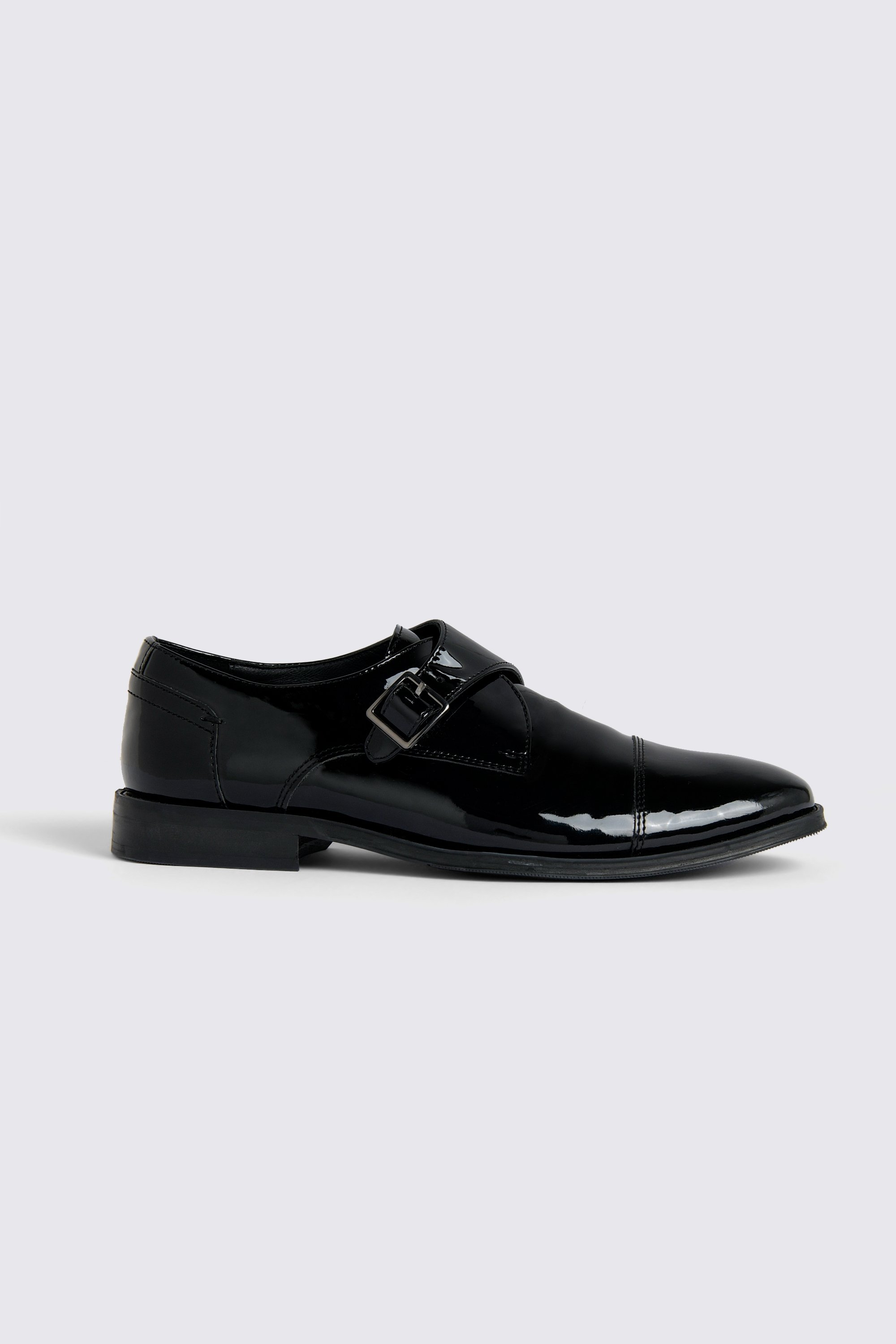 Black Patent Monk Shoes