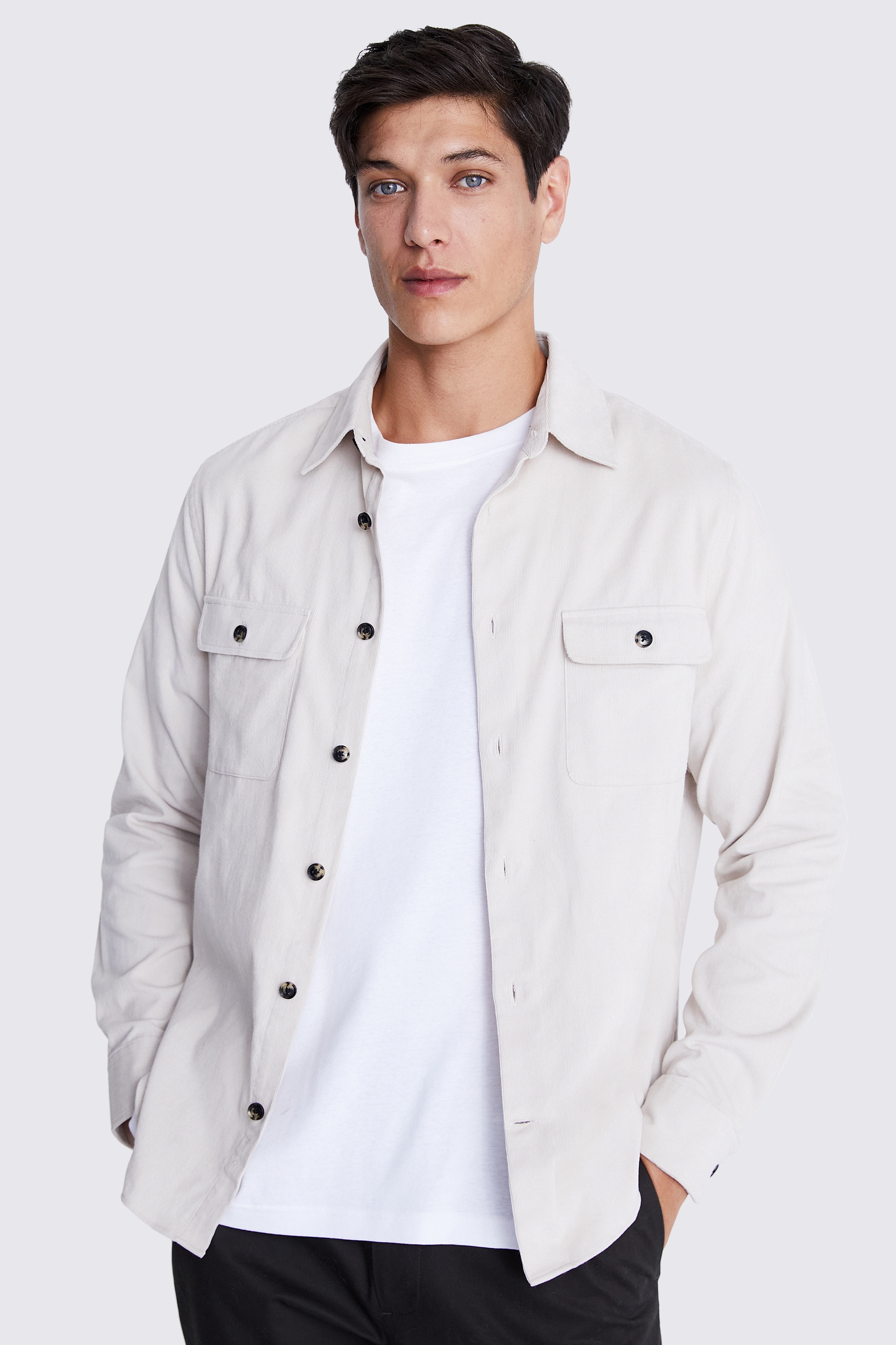 Off White Corduroy Overshirt | Buy Online at Moss