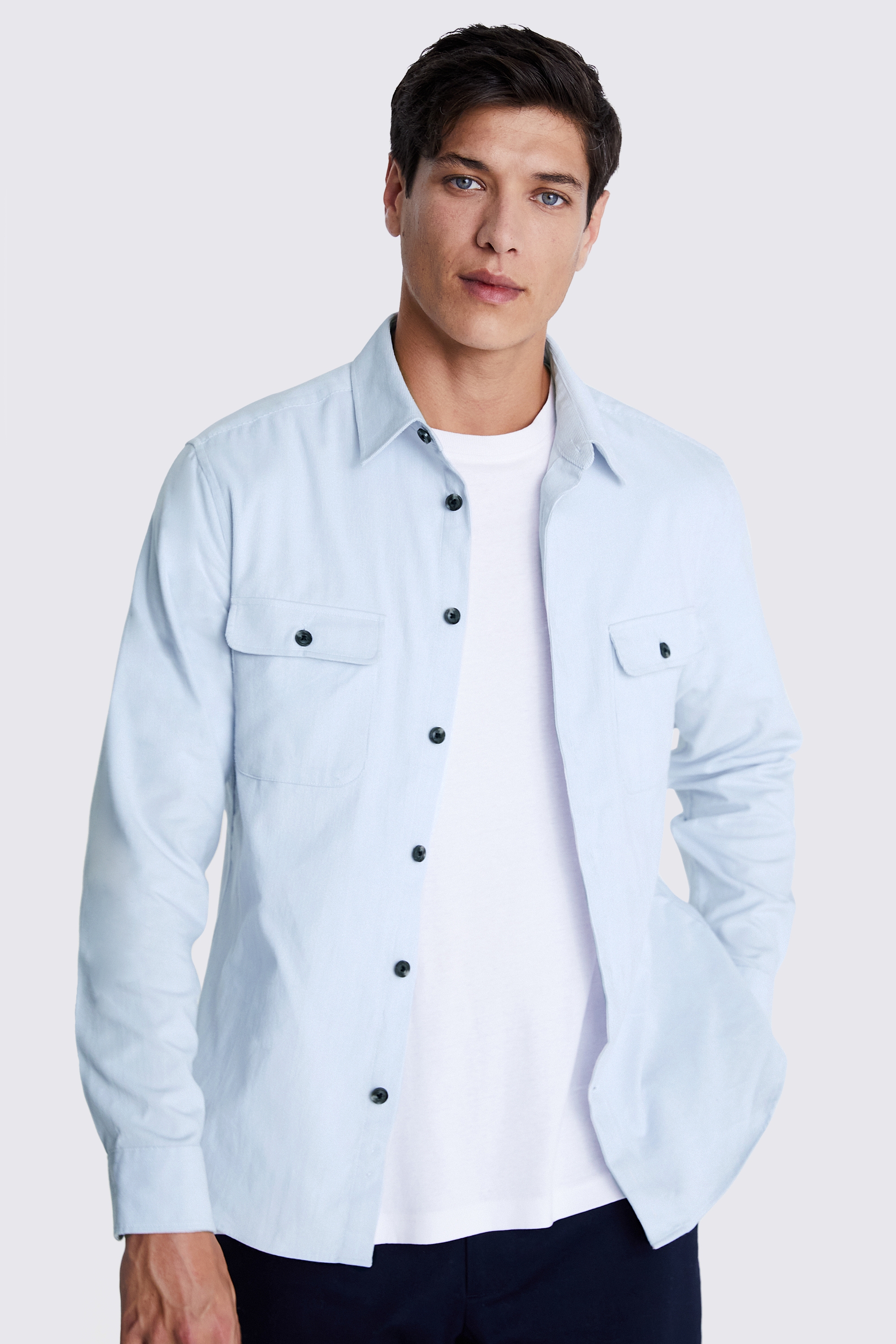 Light Blue Corduroy Overshirt | Buy Online at Moss