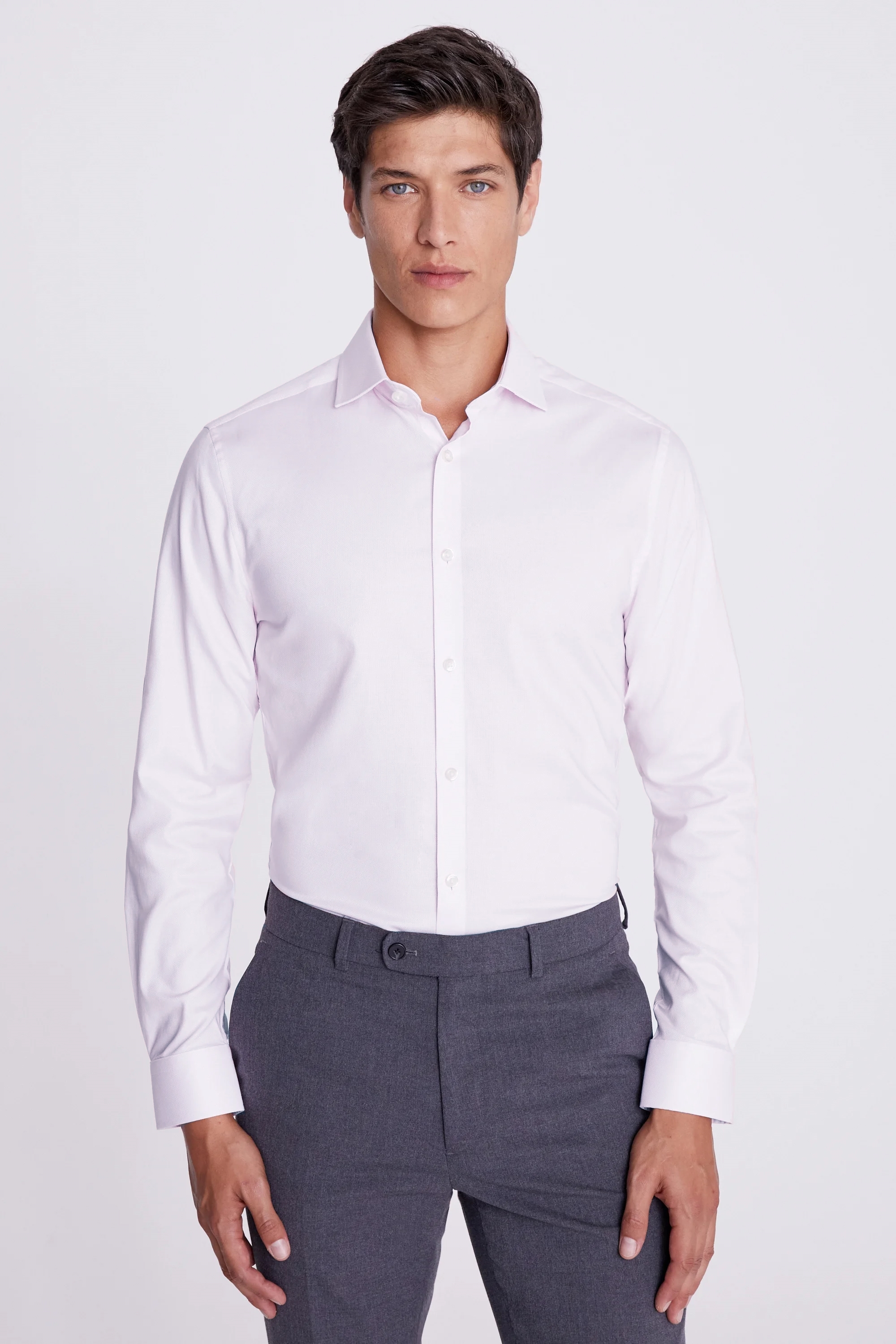 Slim Fit Pink Dobby Stretch Shirt | Buy Online at Moss