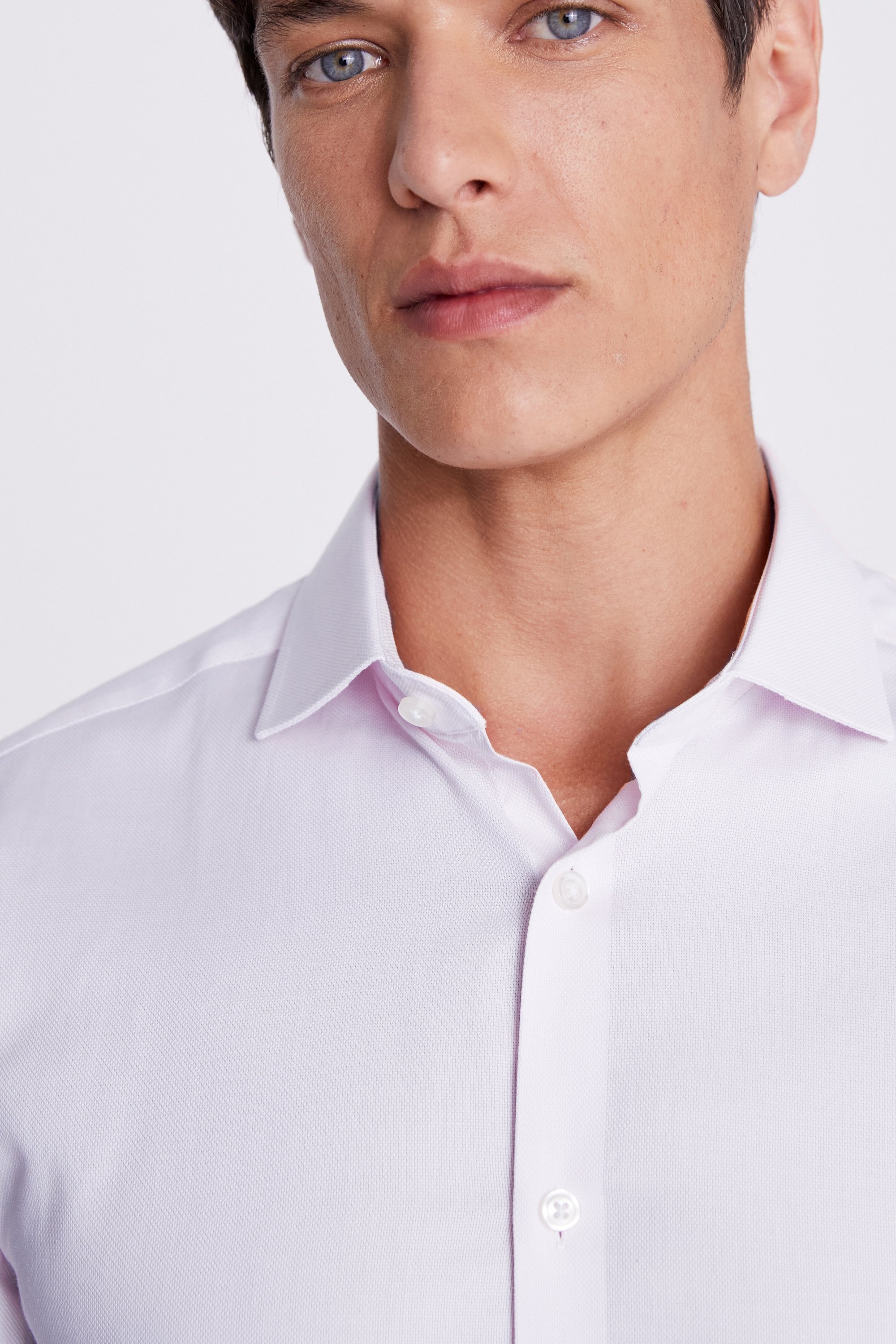 Slim Fit Pink Dobby Stretch Shirt