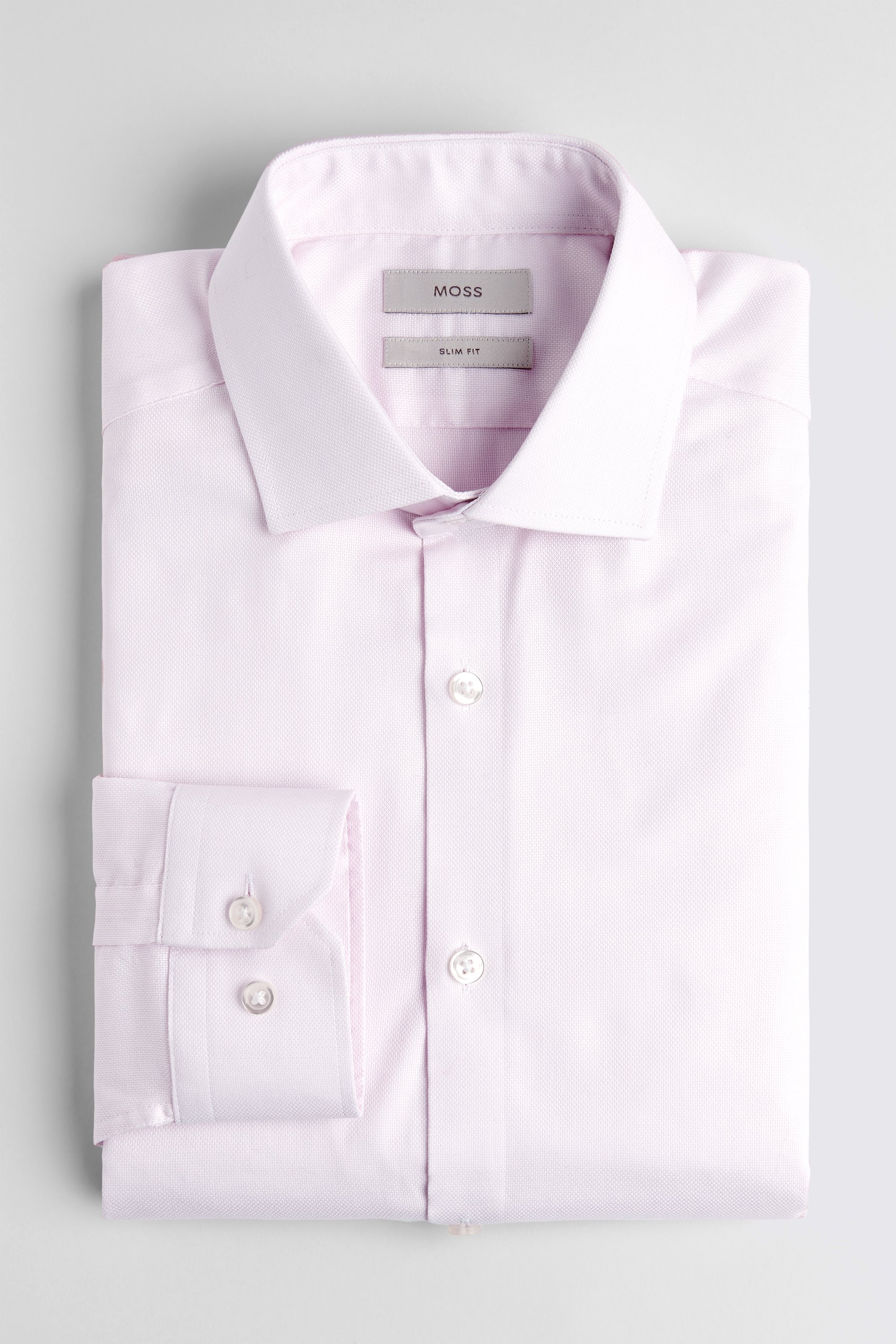 Slim Fit Pink Dobby Stretch Shirt